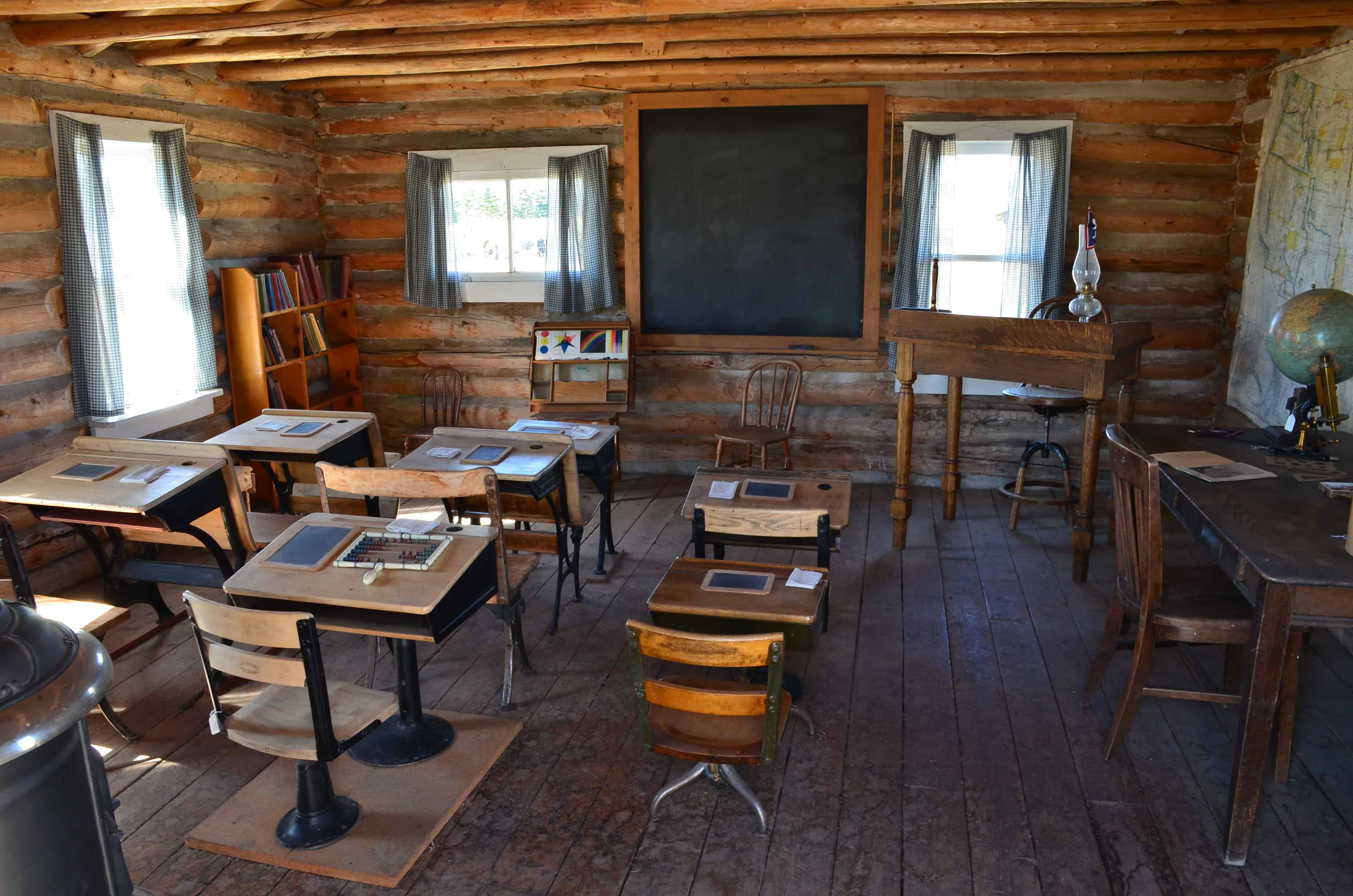 Chimney Rock Ranch schoolhouse at the pioneer village at Wyoming Territorial Prison State Historic Site in Laramie