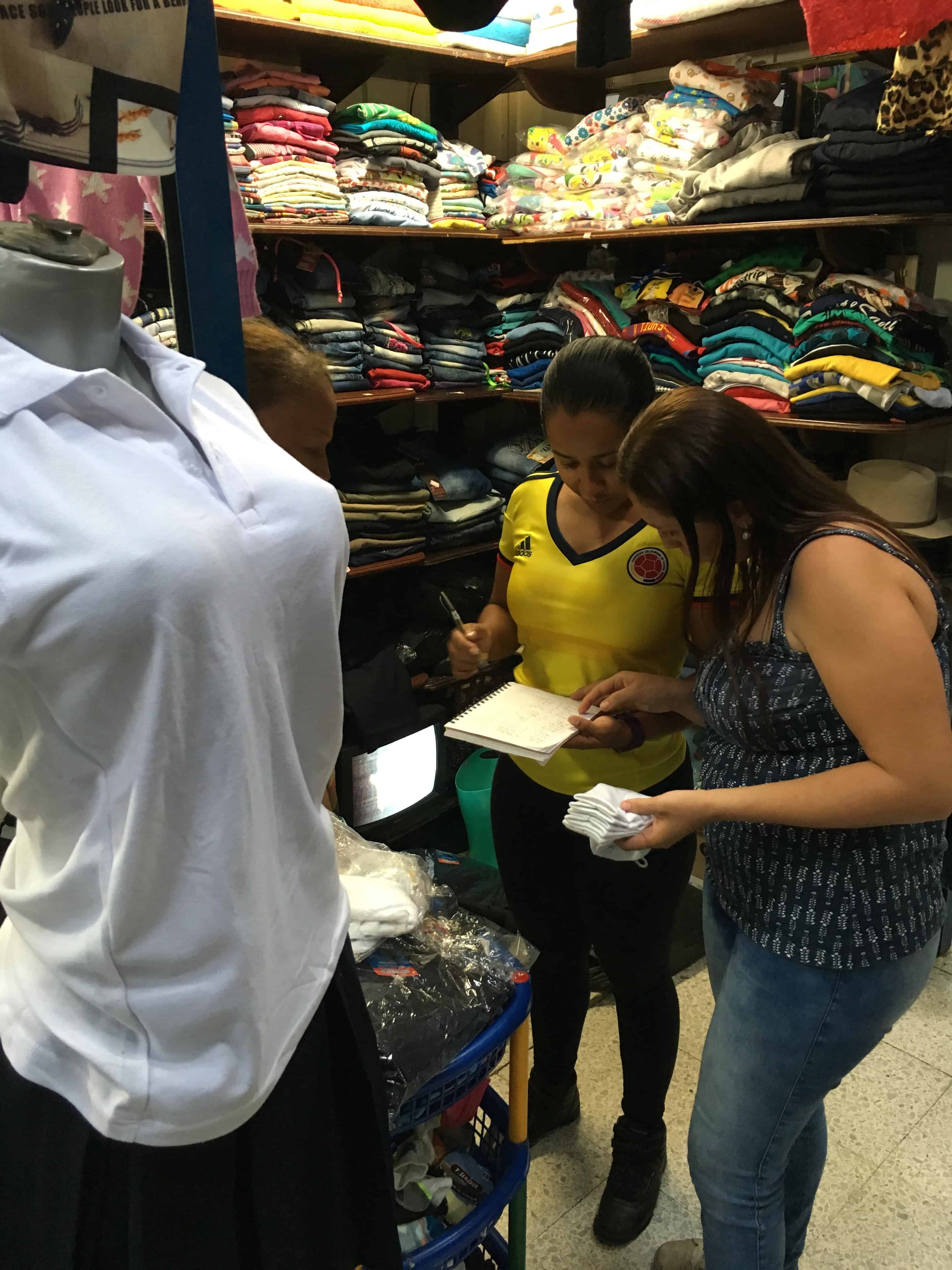 Shopping for school uniforms in Belén de Umbría, Risaralda, Colombia