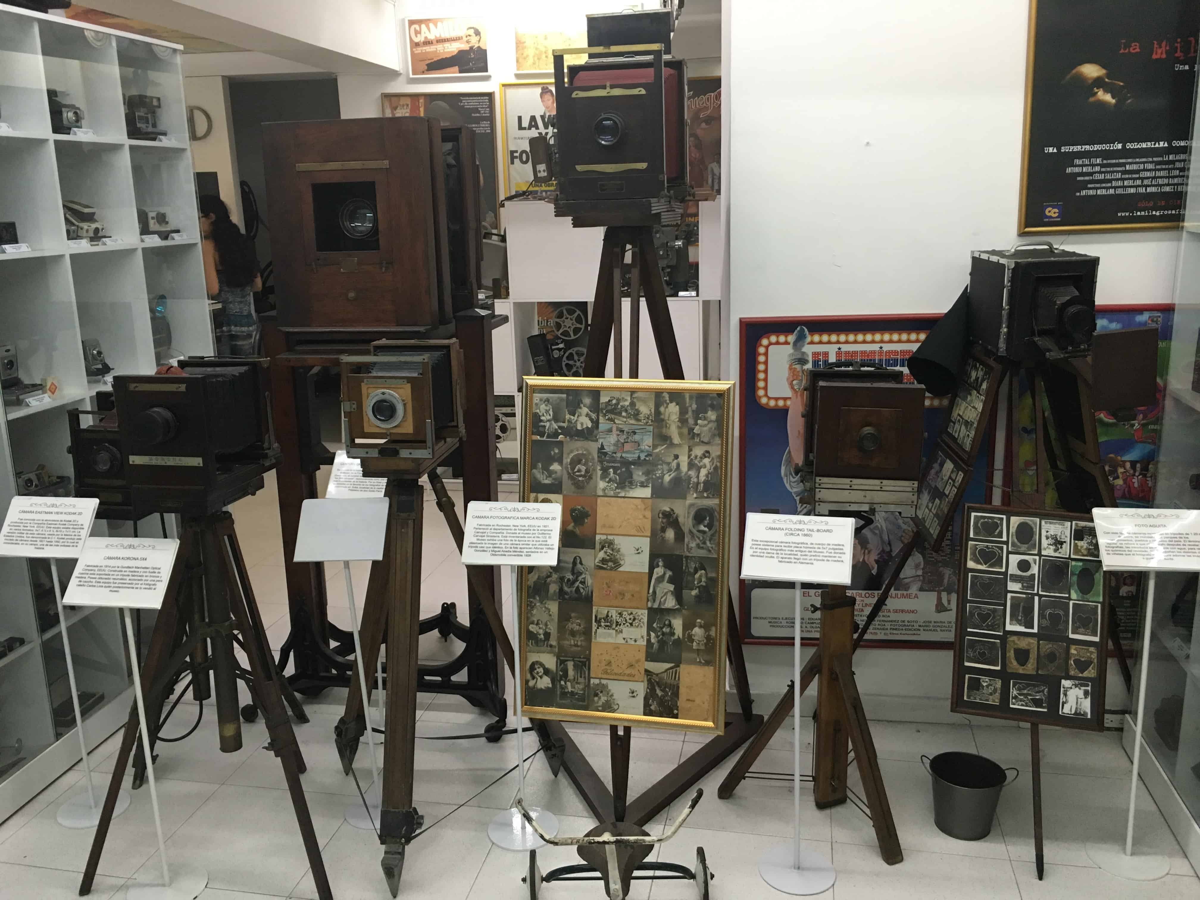 Antique cameras at Caliwood in Cali, Colombia