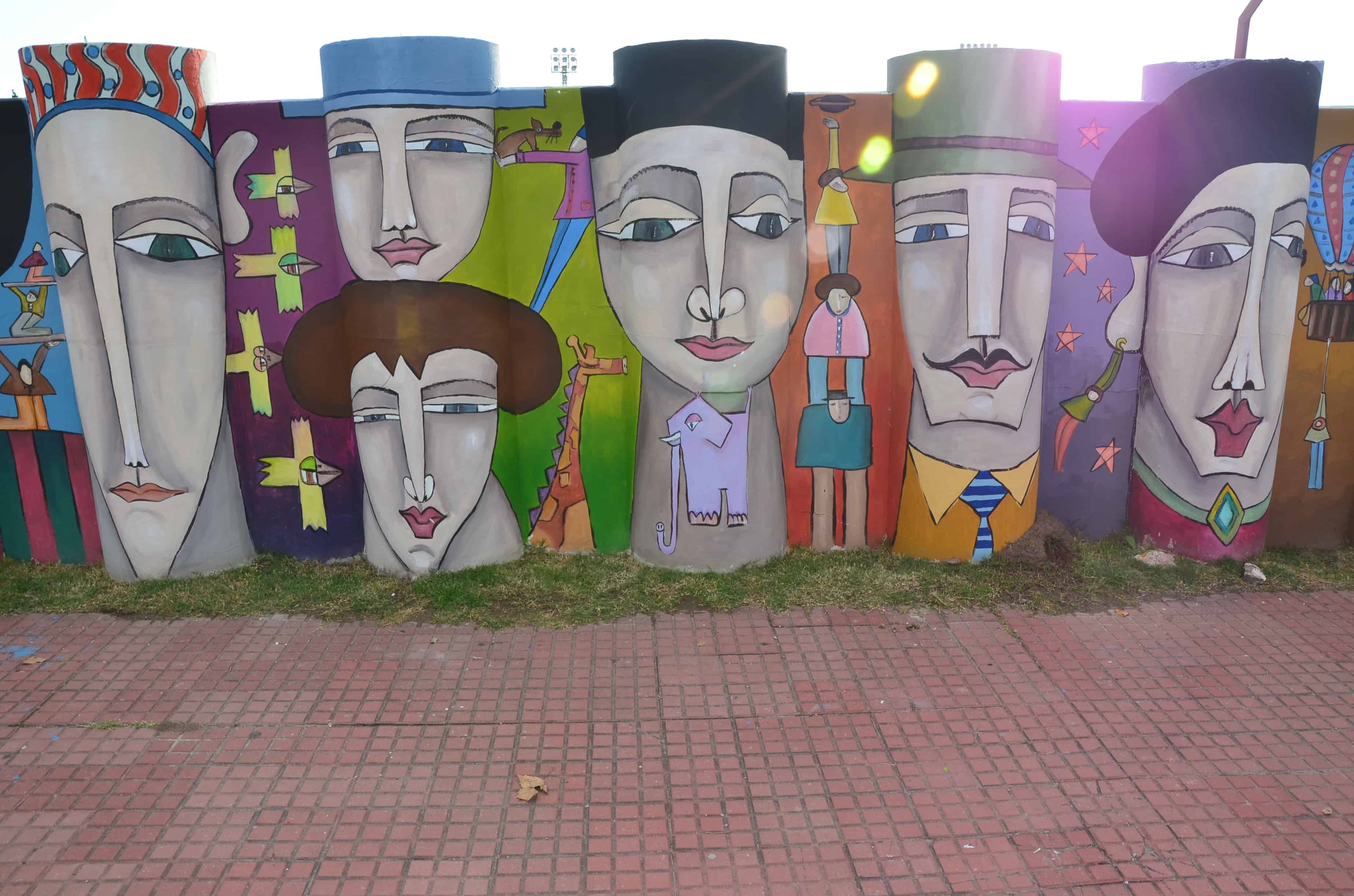 Stadium murals in Colonia del Sacramento, Uruguay