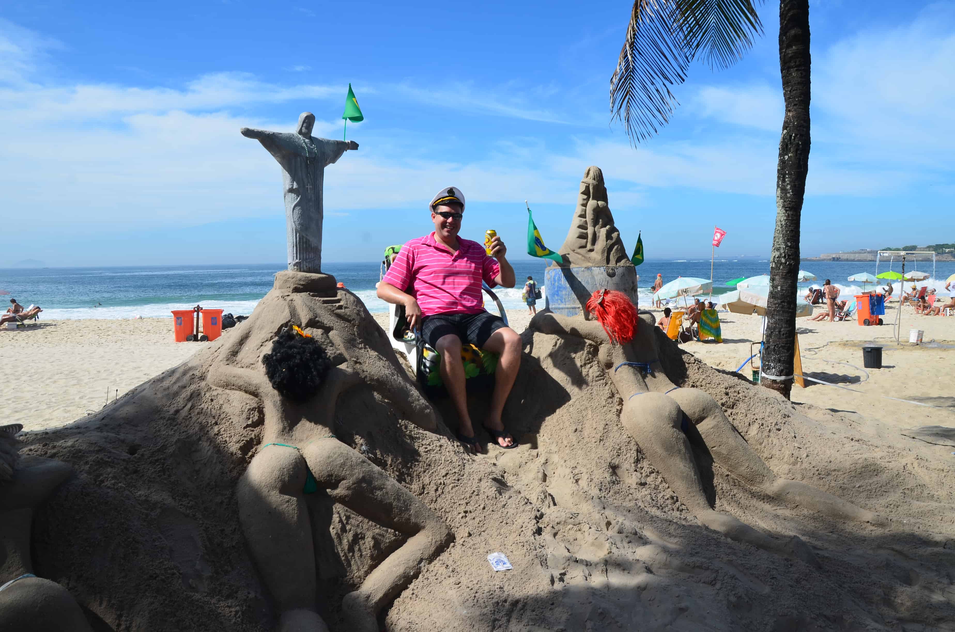 Sand castle in Copacabana in Rio de Janeiro, Brazil