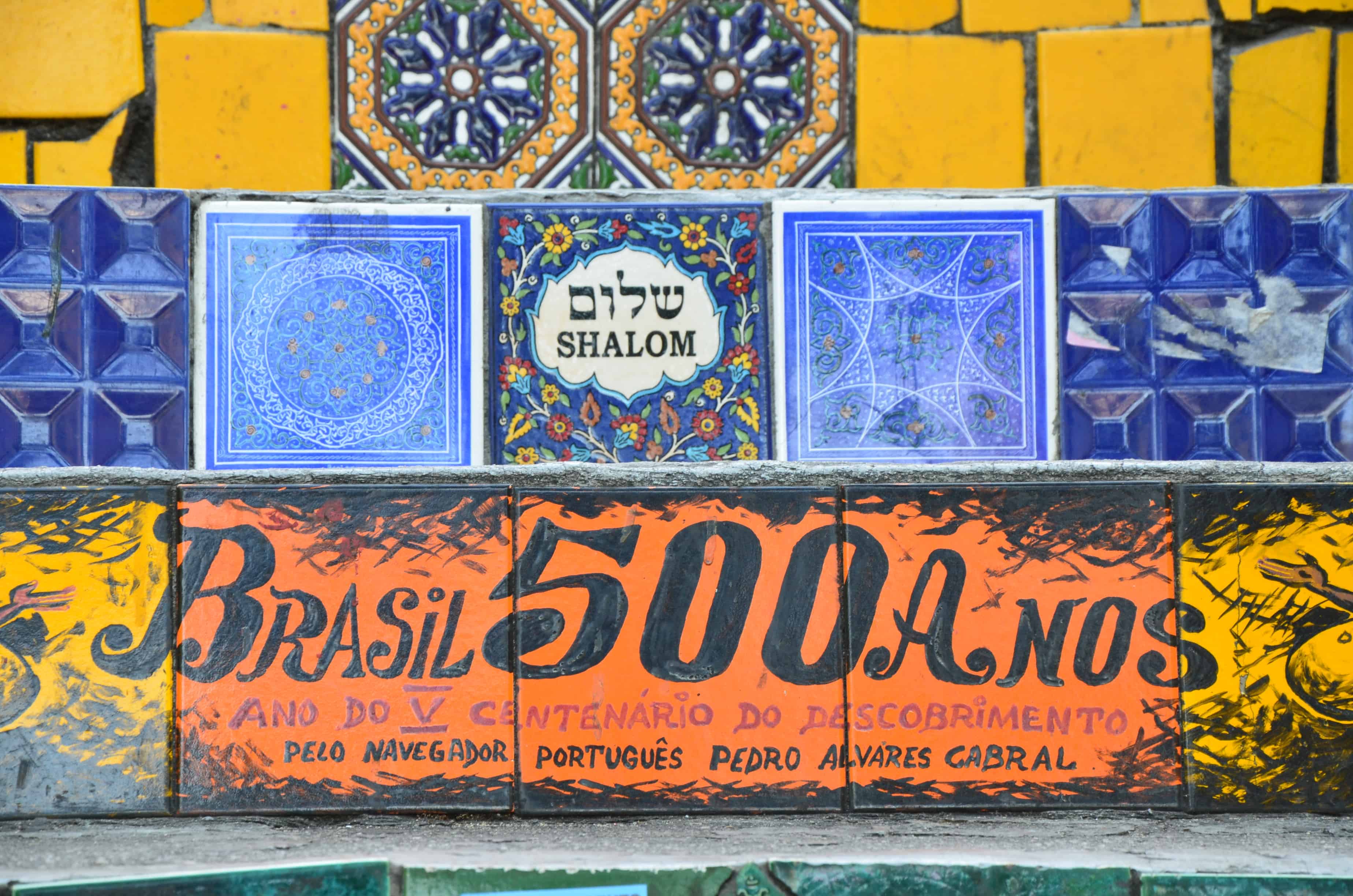 500th anniversary of the discovery of Brazil at Escadaria Selarón in Rio de Janeiro, Brazil