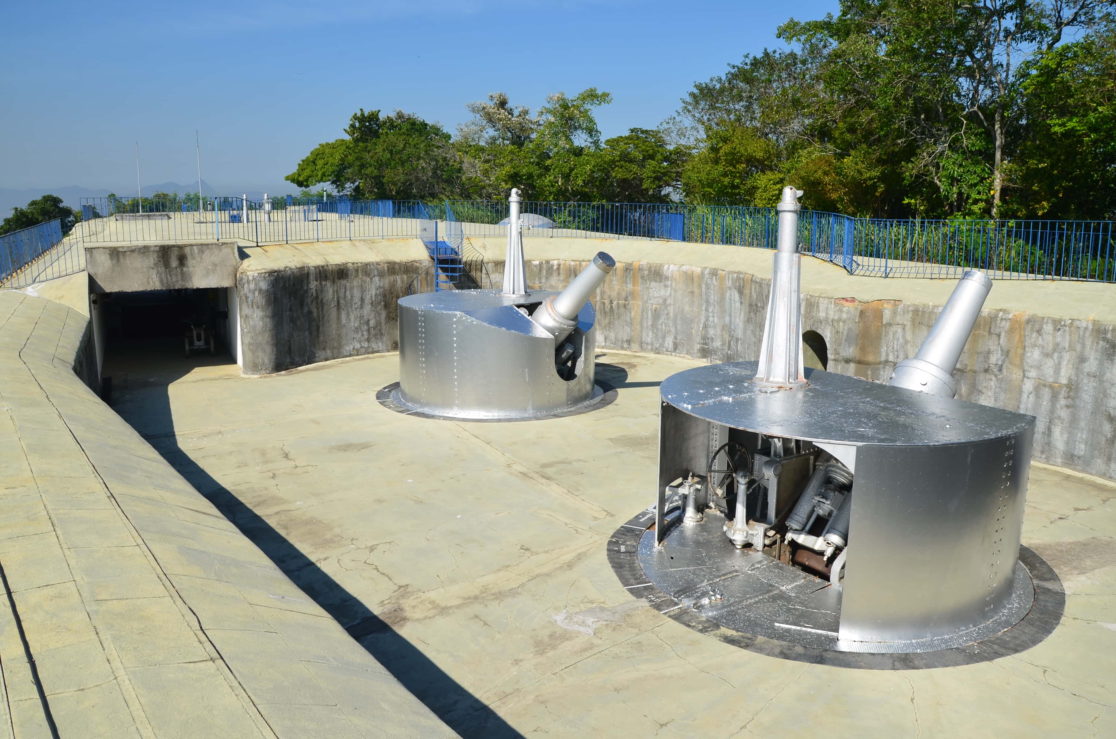 Guns on top of Fort Duque de Caxias in Rio de Janeiro, Brazil