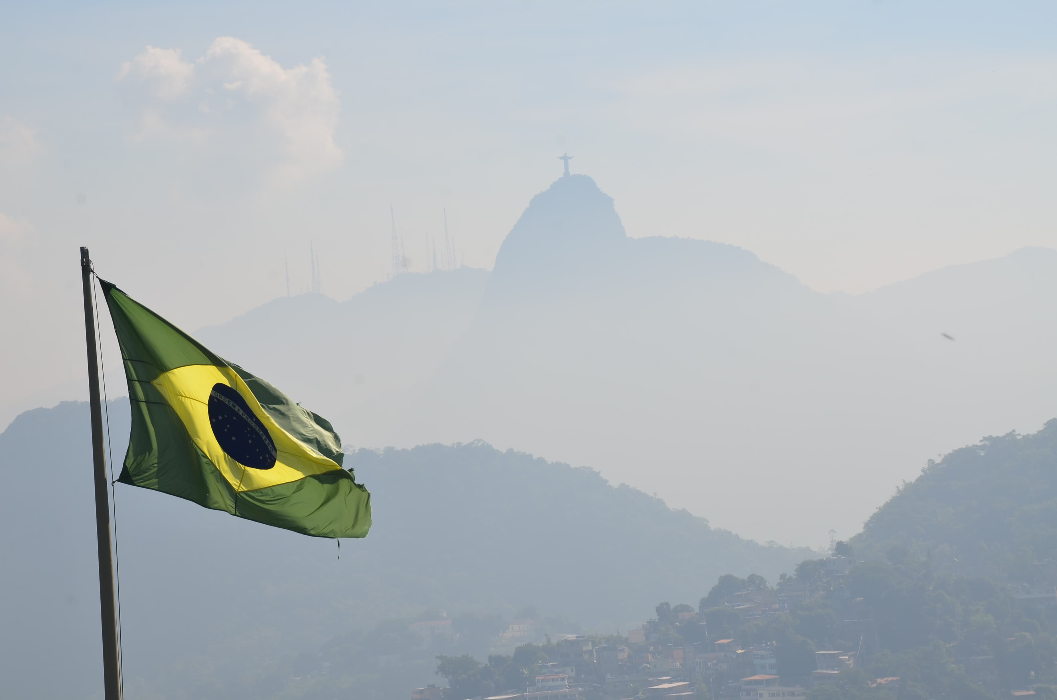 View of Corcovado from Fort Duque de Caxias in Rio de Janeiro, Brazil