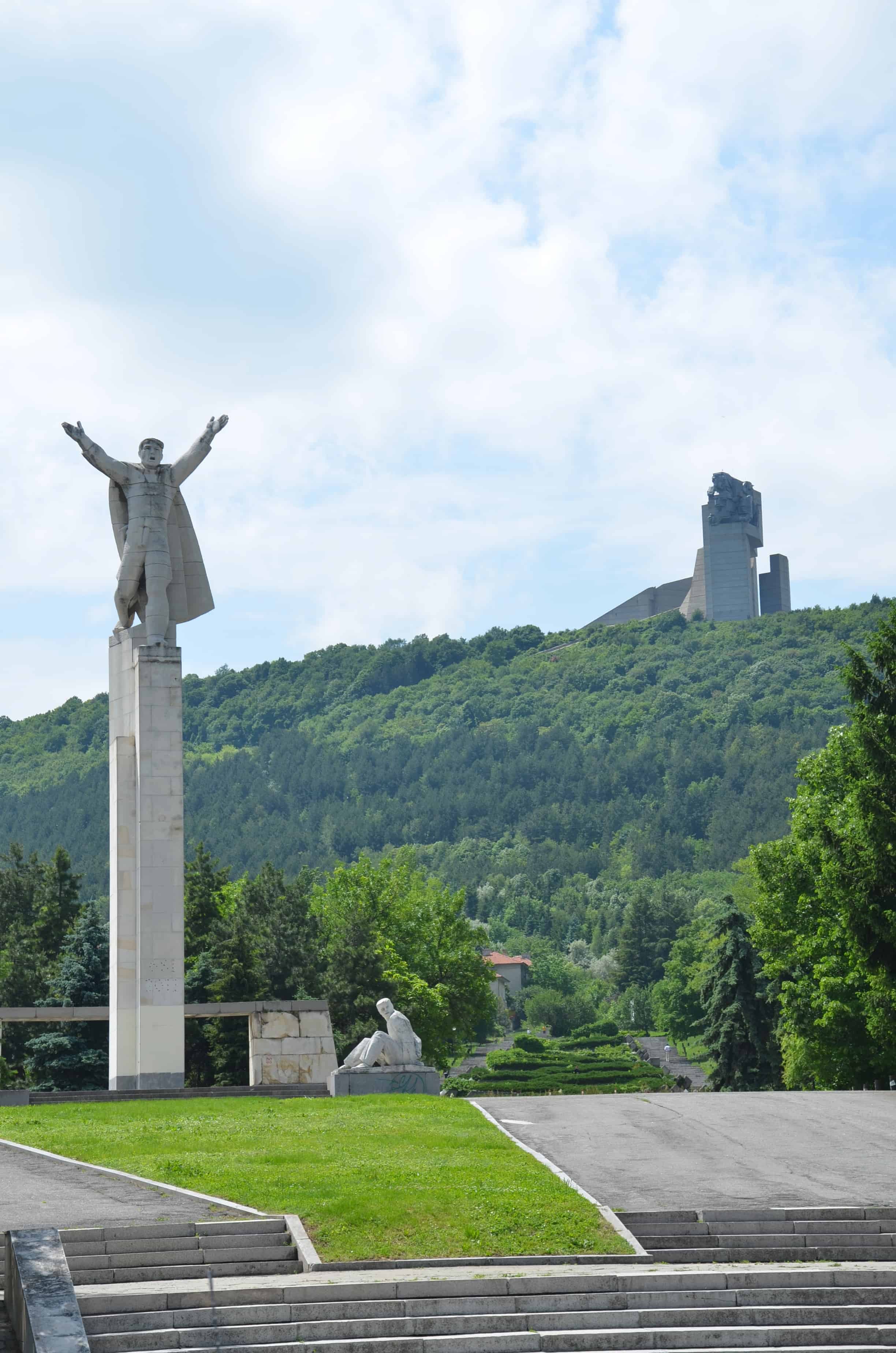 Monument of Freedom (foreground) and Founders of the Bulgarian State Monument (background) in Shumen, Bulgaria