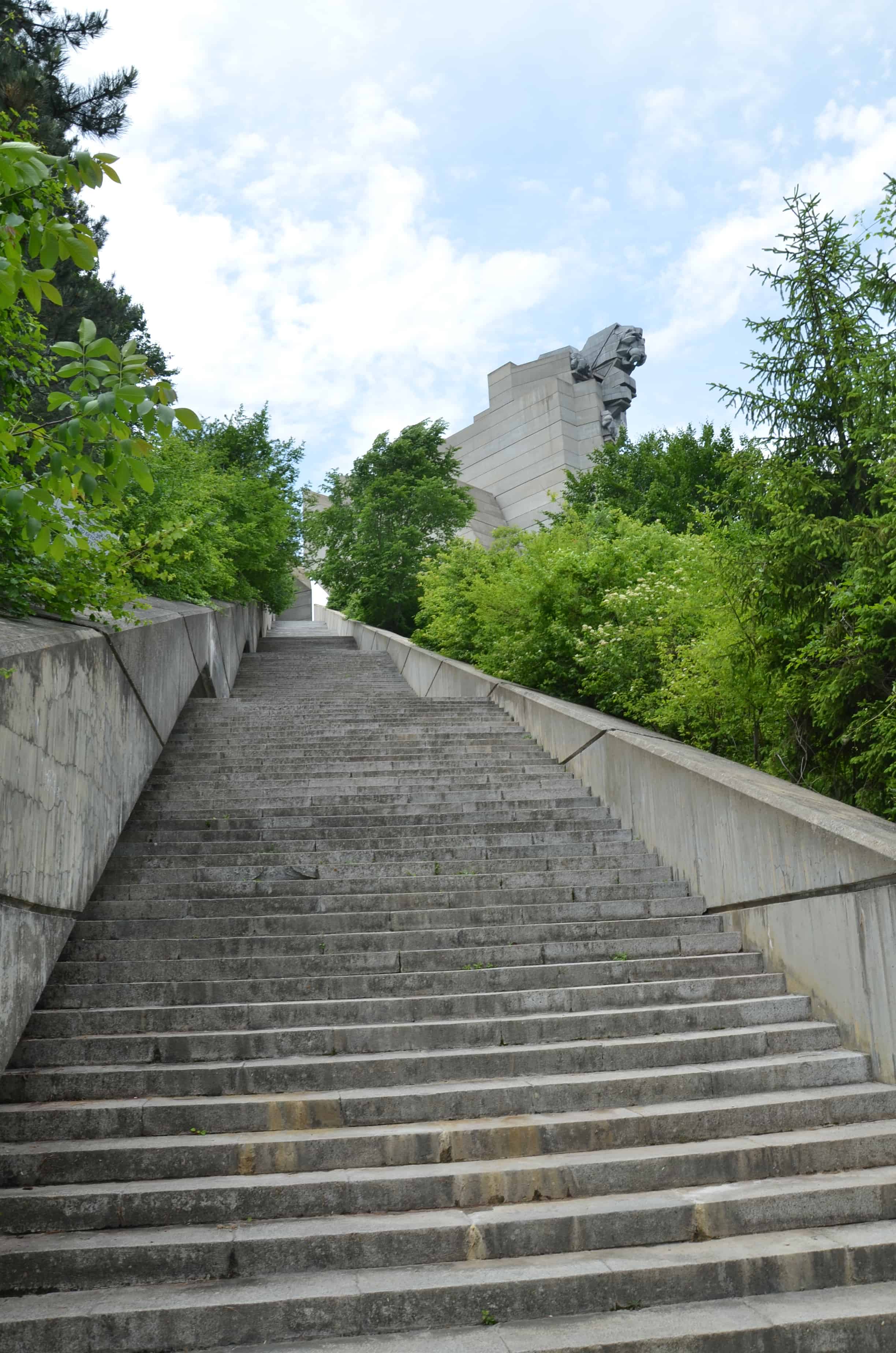 The steps up to the Founders of the Bulgarian State Monument in Shumen, Bulgaria