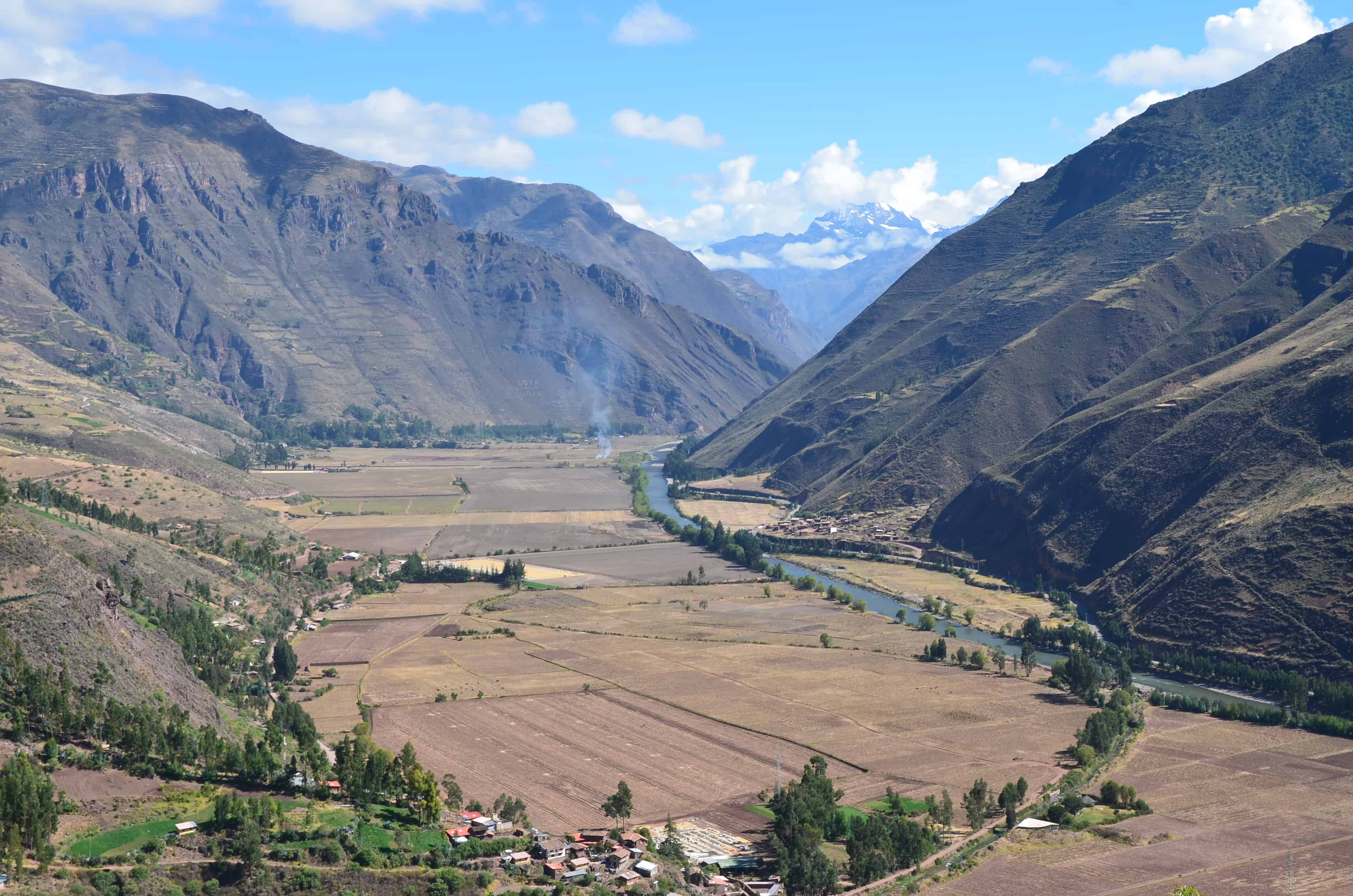 View of Valle Sagrado and Río Urubamba from above Taray, Peru