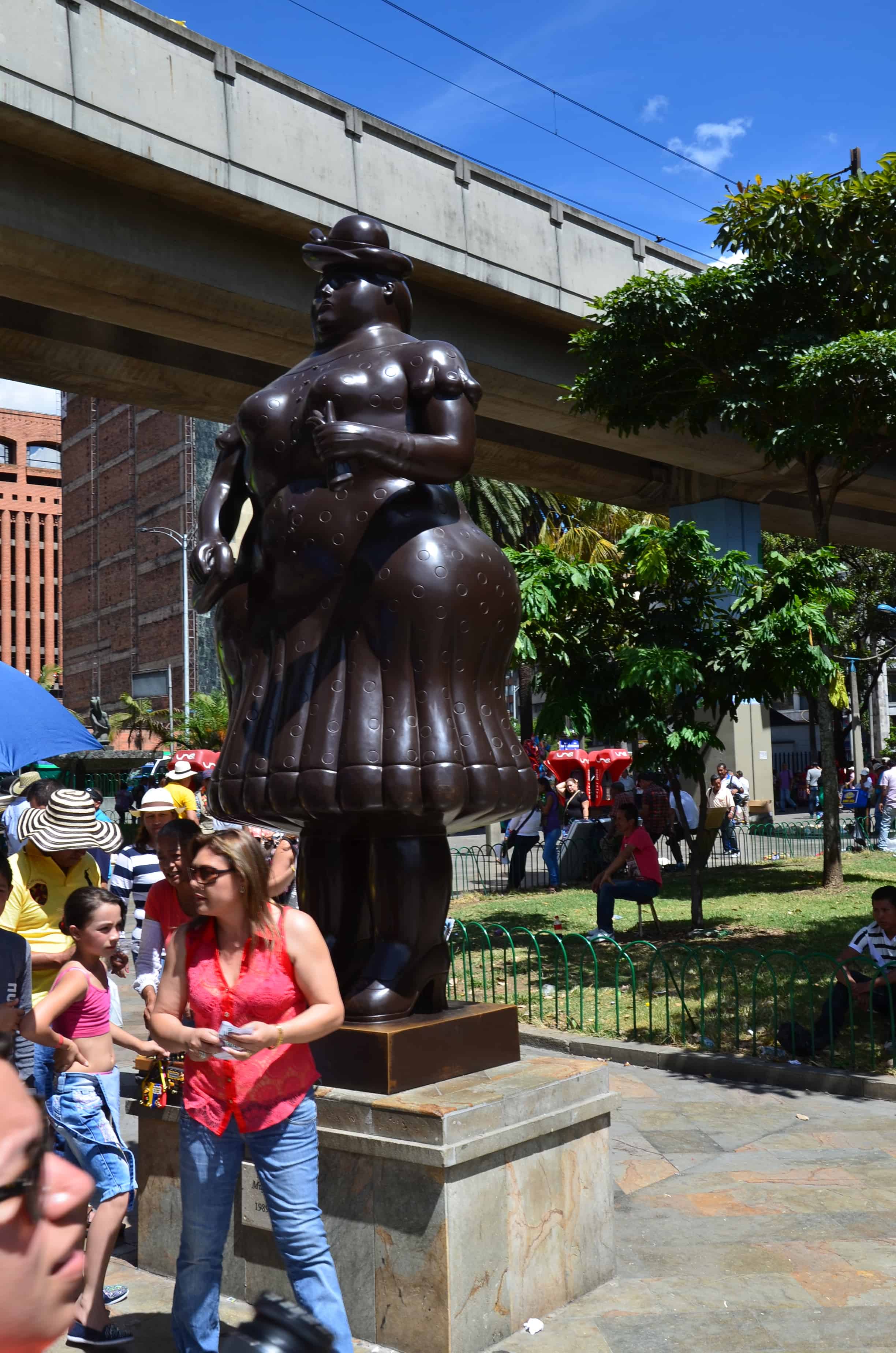 Mujer vestida (Dressed Woman) at Plaza Botero in Medellín, Antioquia, Colombia