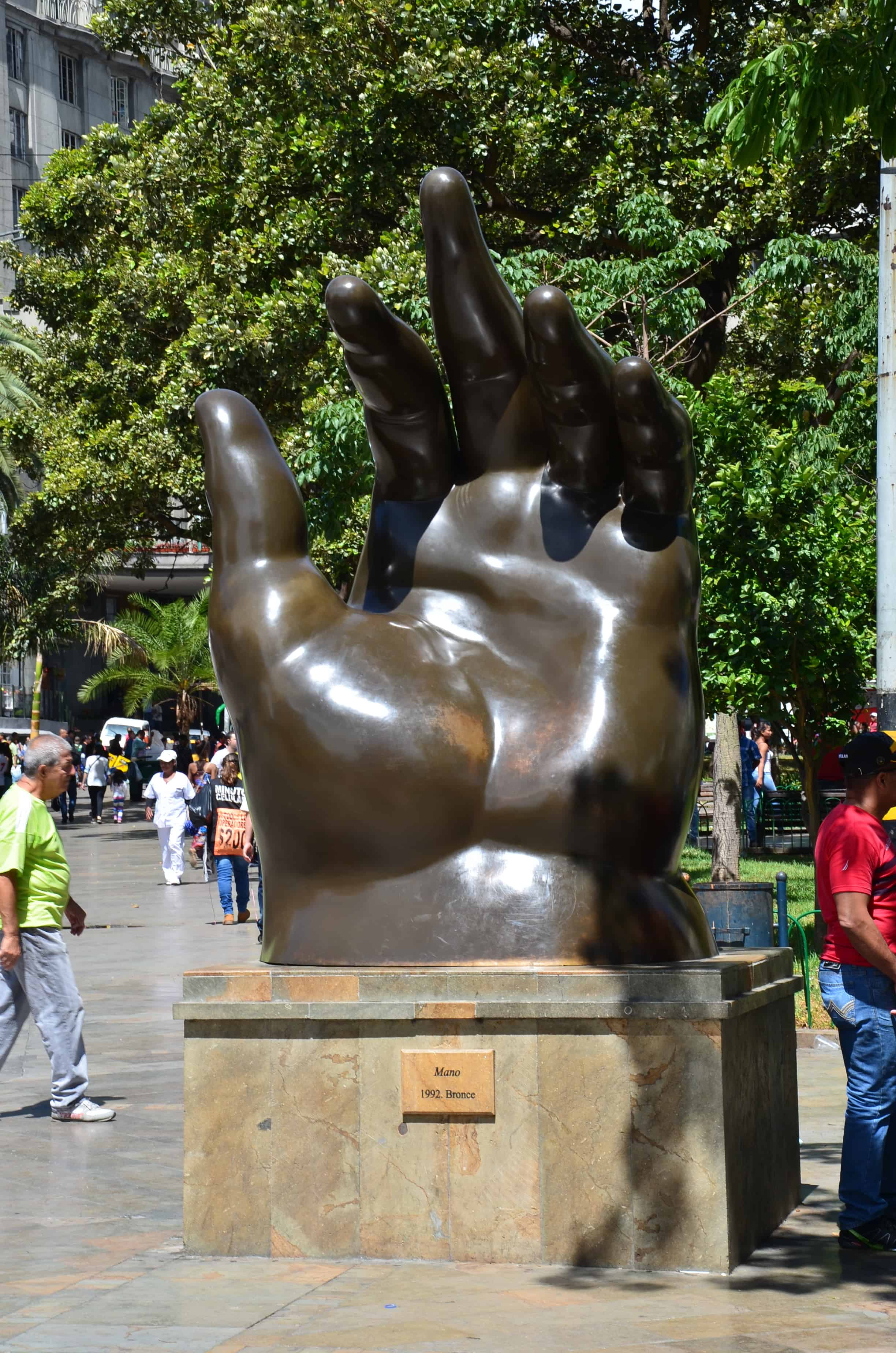 Mano (Hand) at Plaza Botero in Medellín, Antioquia, Colombia