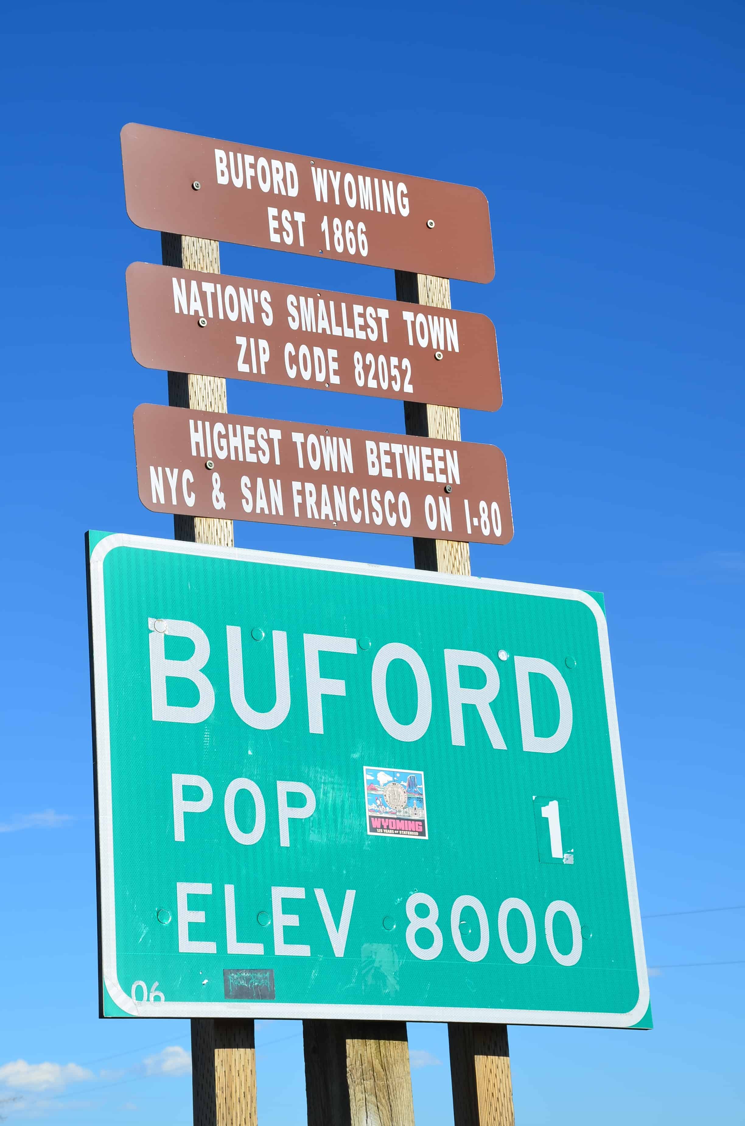 Buford sign in Wyoming