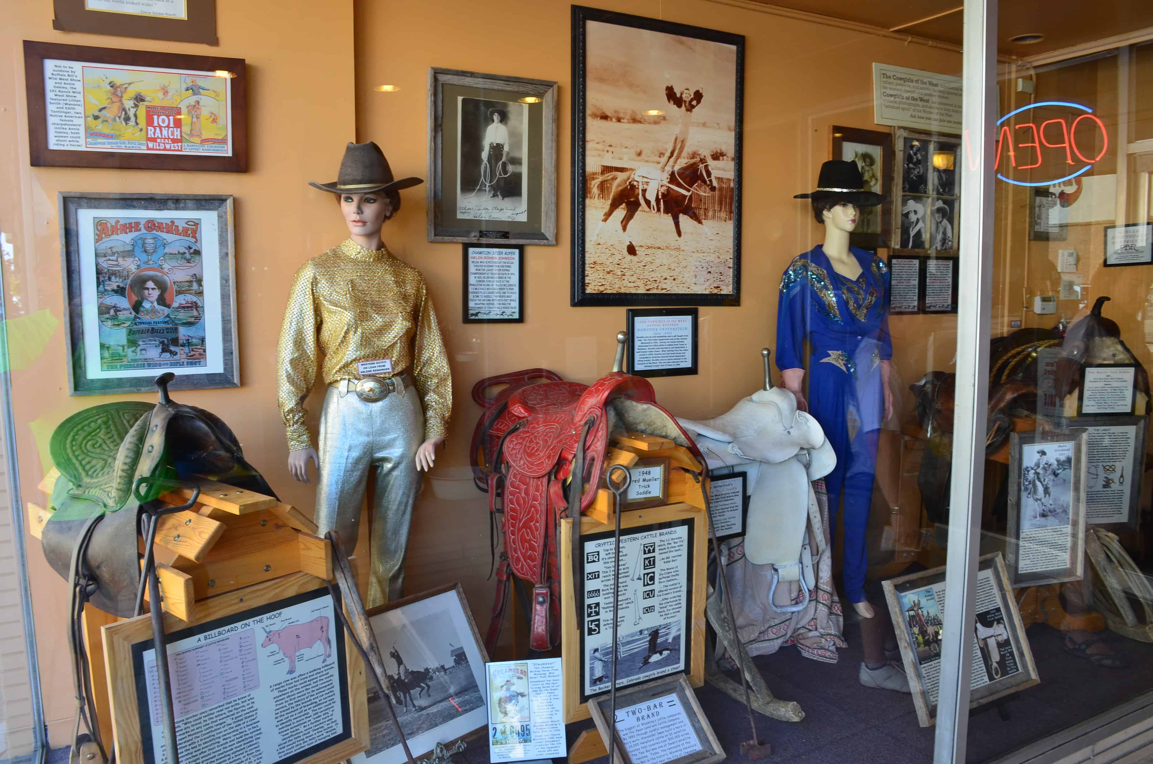 Rodeo cowgirls at the Cowgirls of the West Museum in Cheyenne, Wyoming