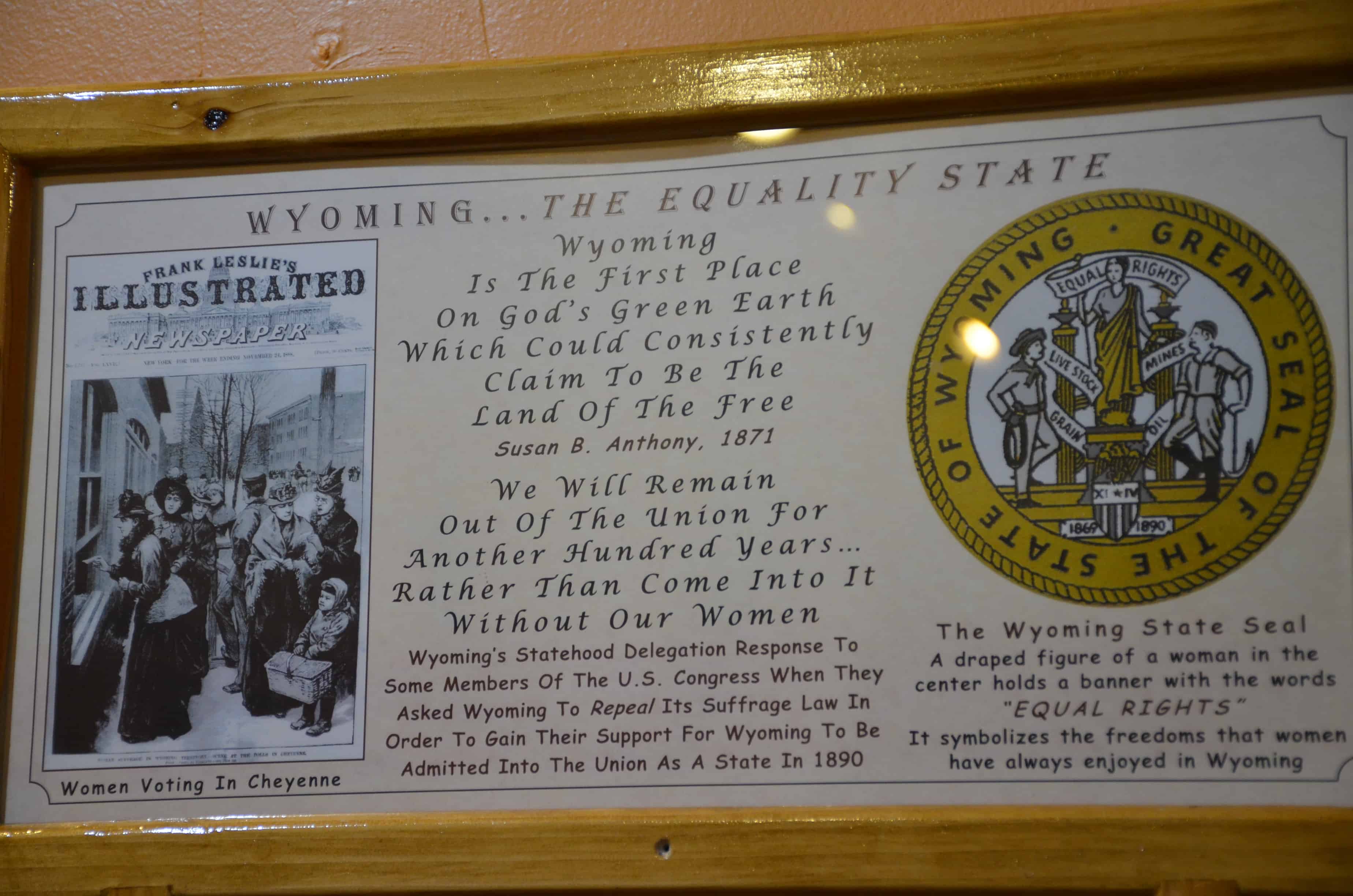 Women's suffrage at the Cowgirls of the West Museum in Cheyenne, Wyoming