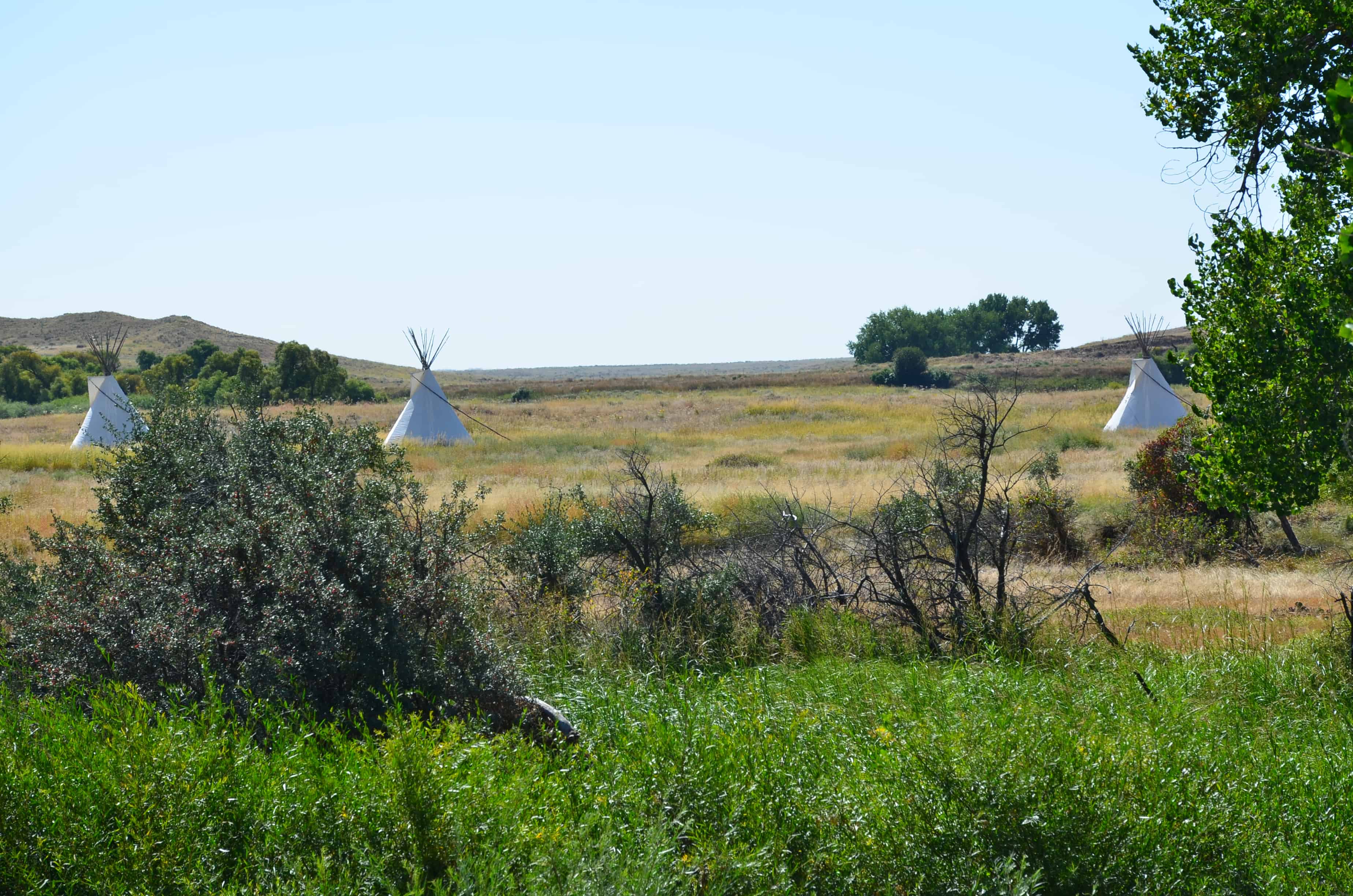 Tepees at Fort Laramie National Historic Site in Wyoming