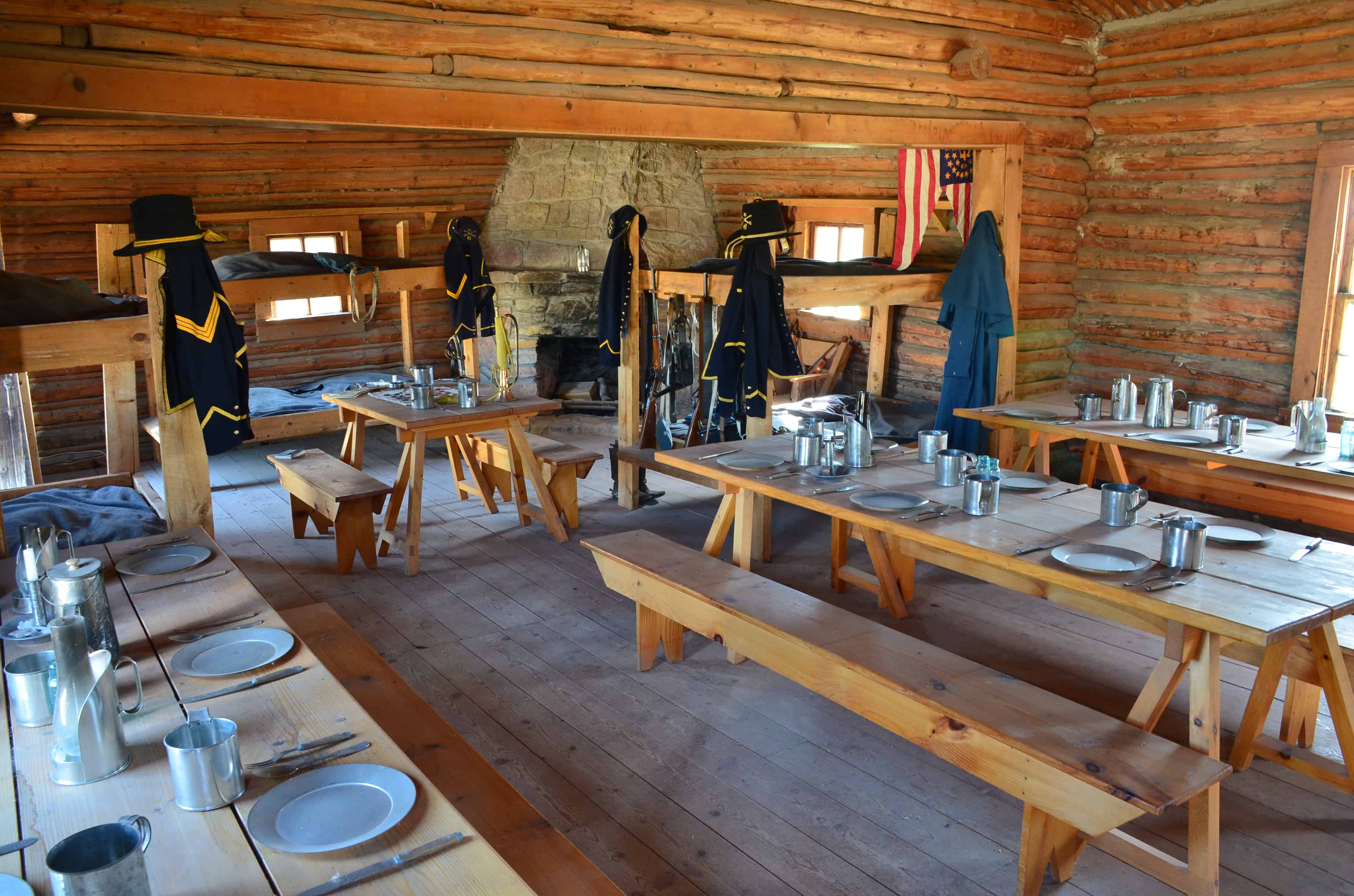 Mess hall at the replica of Fort Caspar in Casper, Wyoming