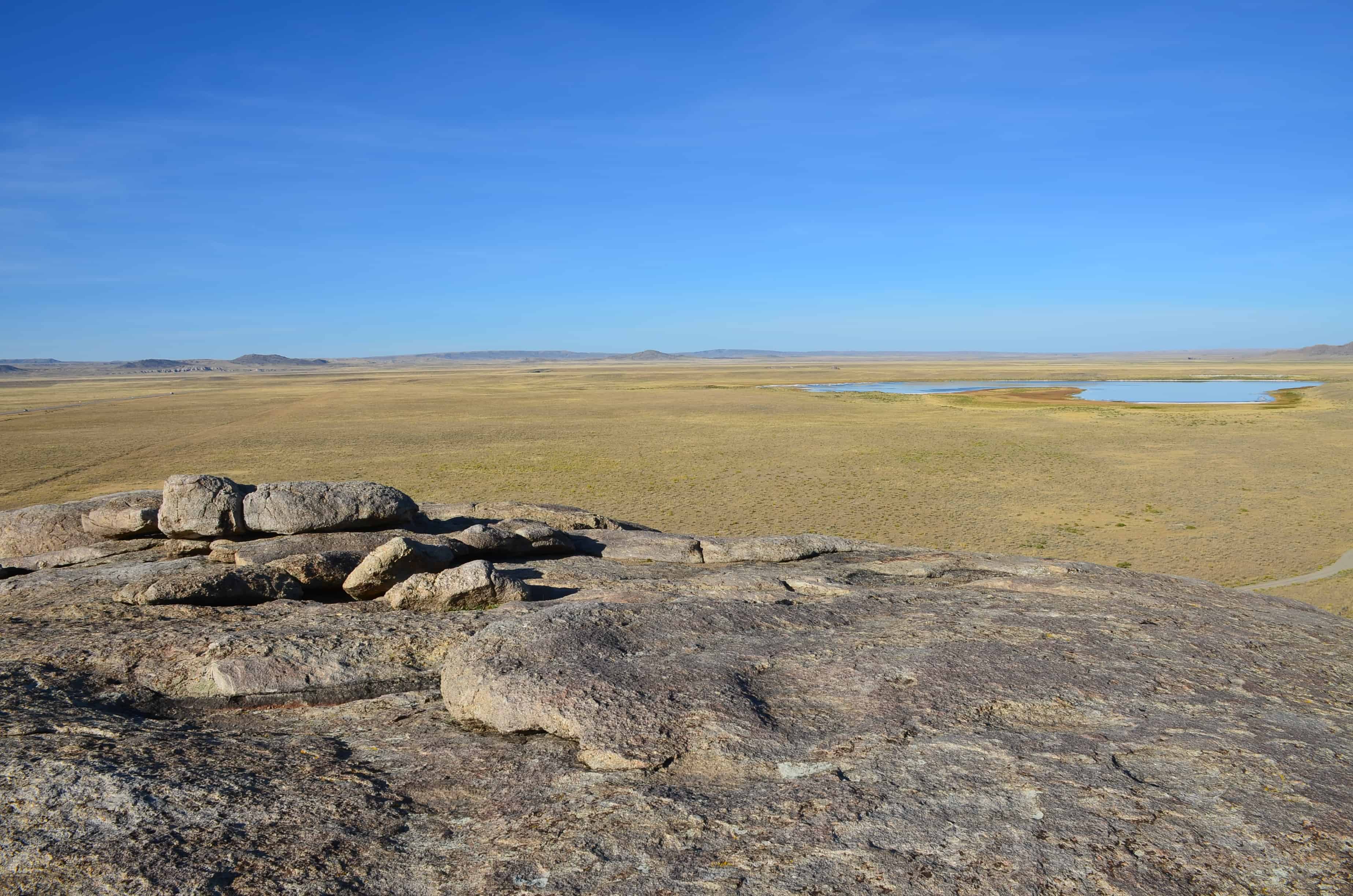 The view from the top of Independence Rock State Historic Site in Wyoming