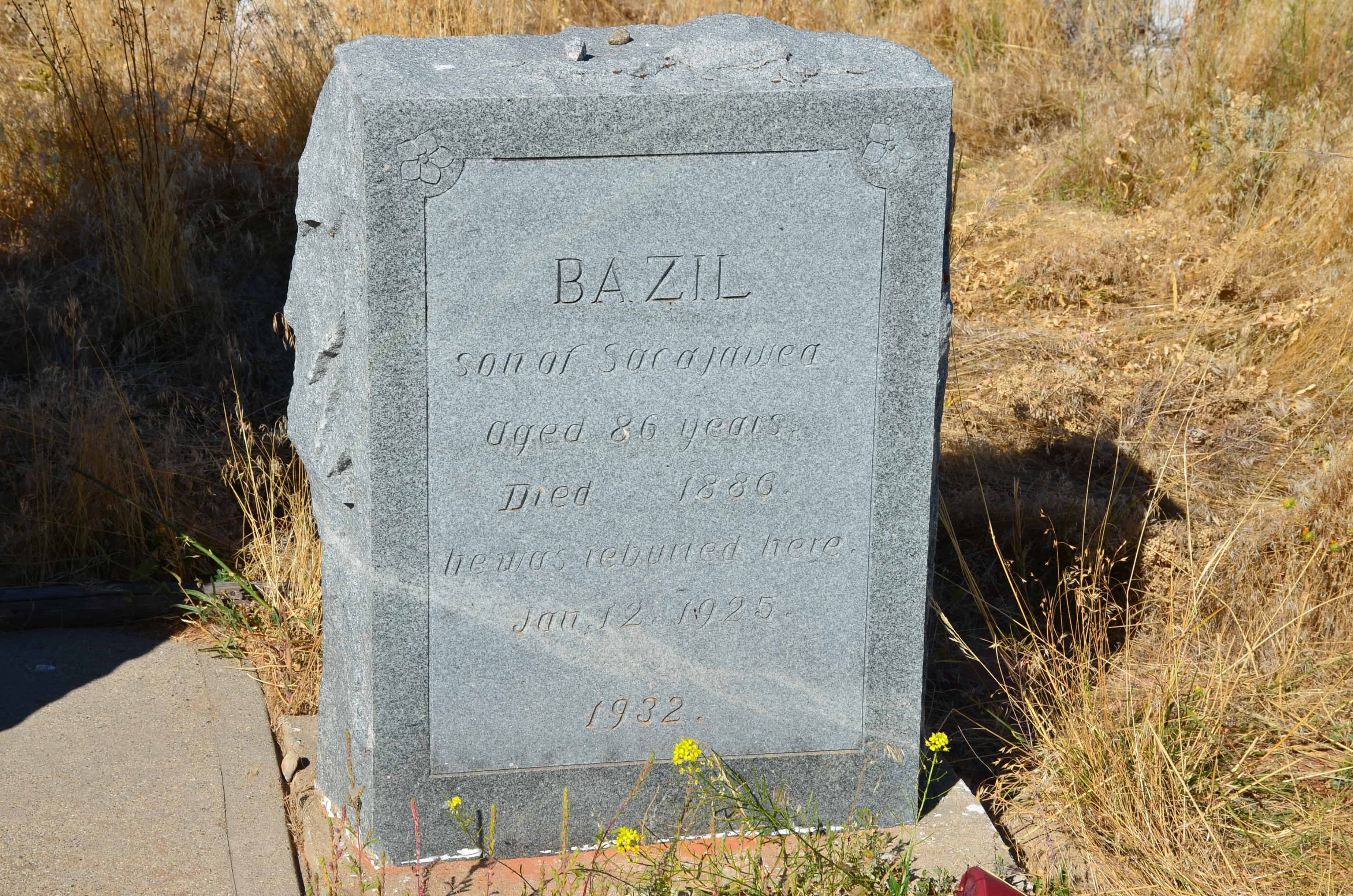 Grave of Bazil at the Sacajawea gravesite in Fort Washakie, Wyoming
