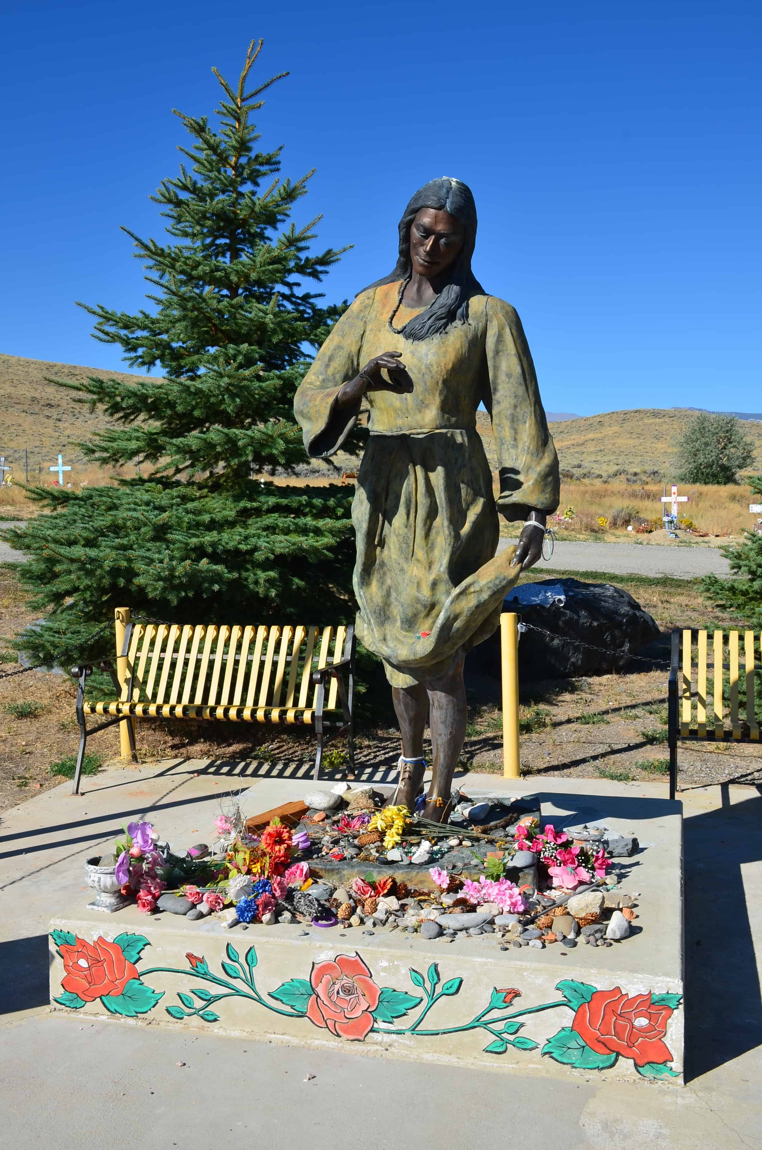 Sacajawea monument at Sacajawea Cemetery in Fort Washakie, Wyoming