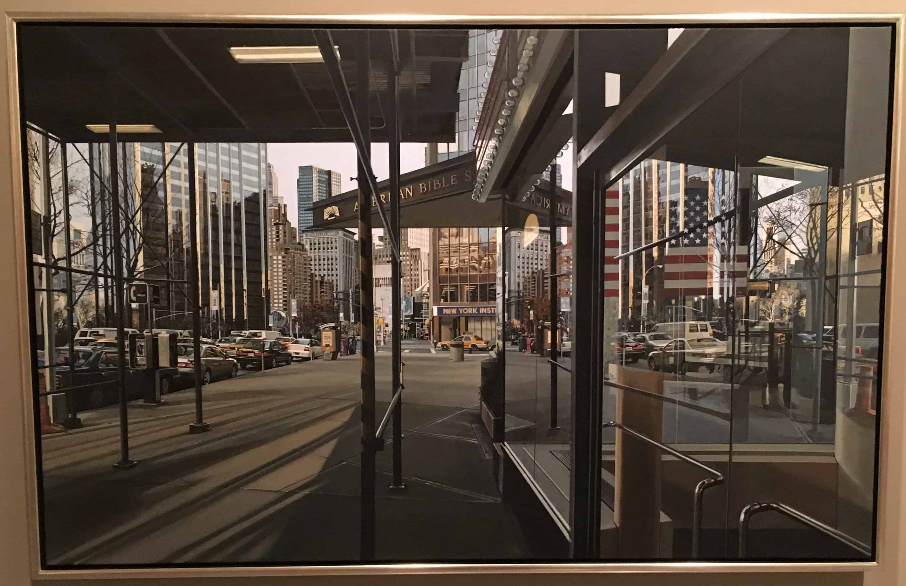 Broadway Looking Towards Columbus Circle, Richard Estes (USA), 2002 at the Antioquia Museum in Medellín, Colombia