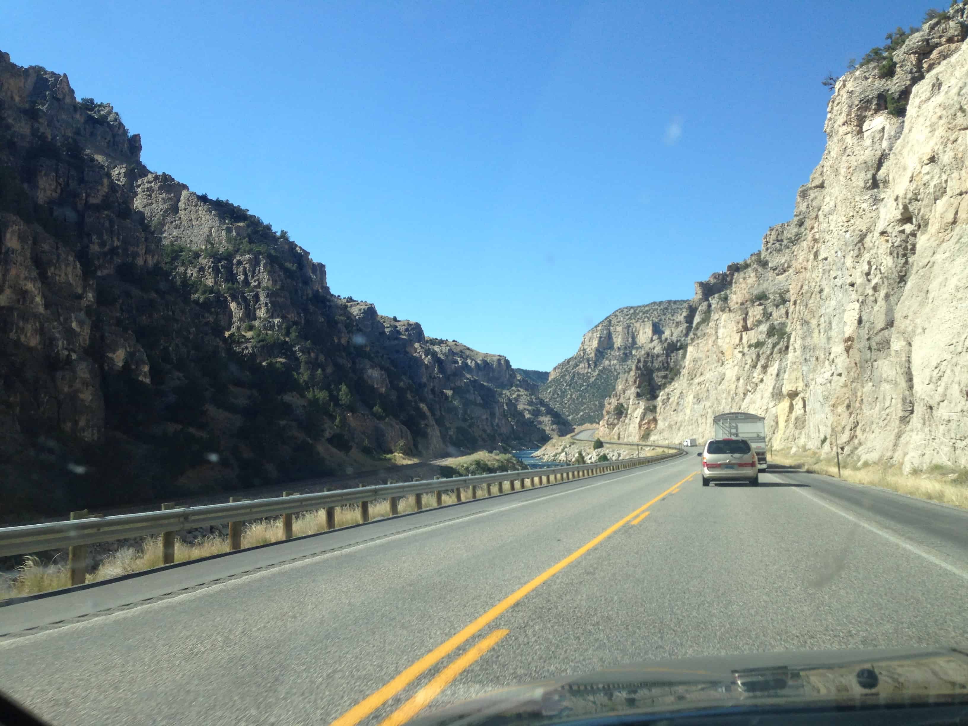 Driving through the canyon