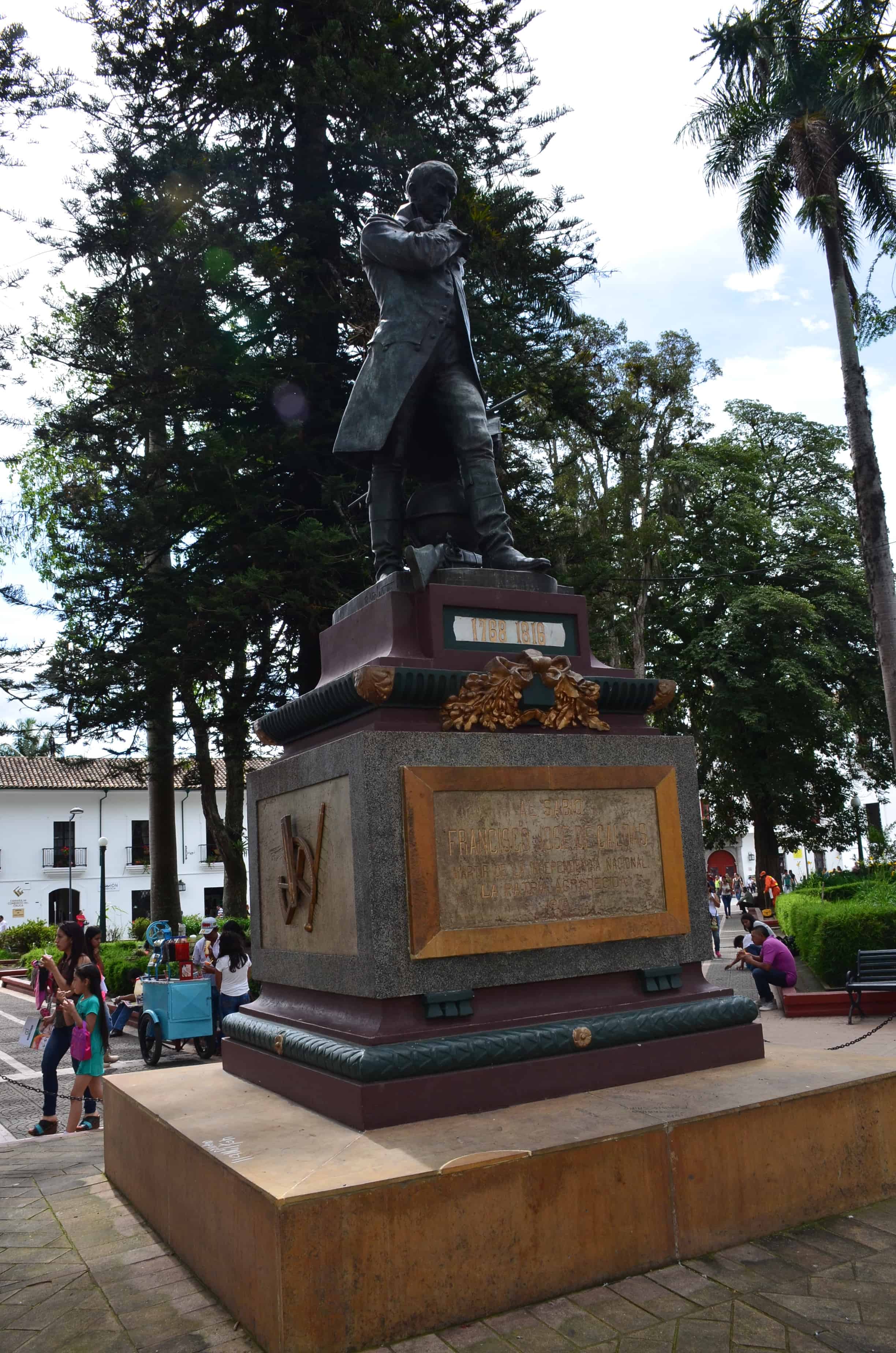 Caldas monument at Parque Caldas