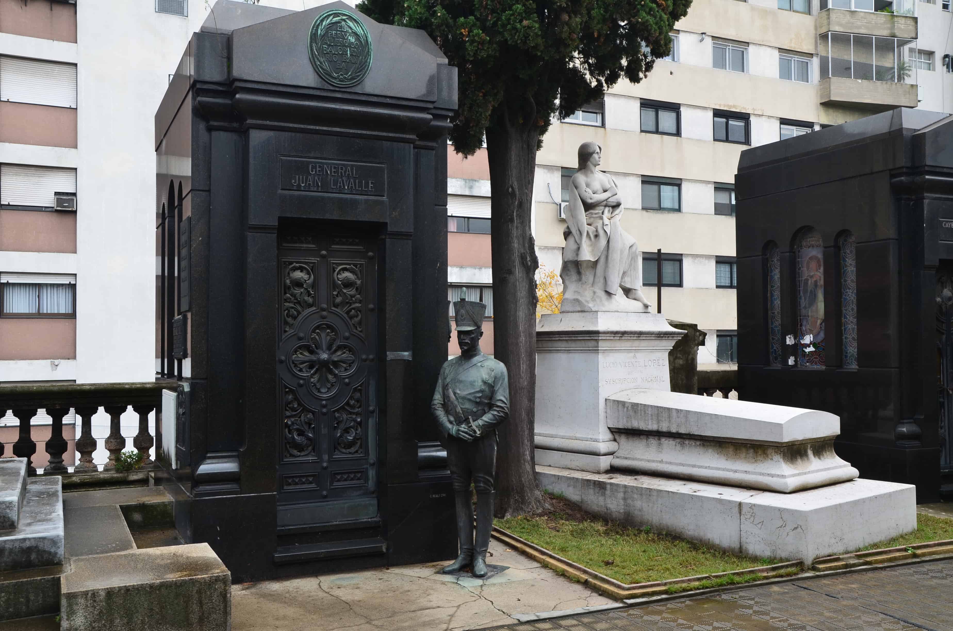 Tomb of General Juan Lavalle (1797-1841) at Cementerio de la Recoleta in Buenos Aires, Argentina