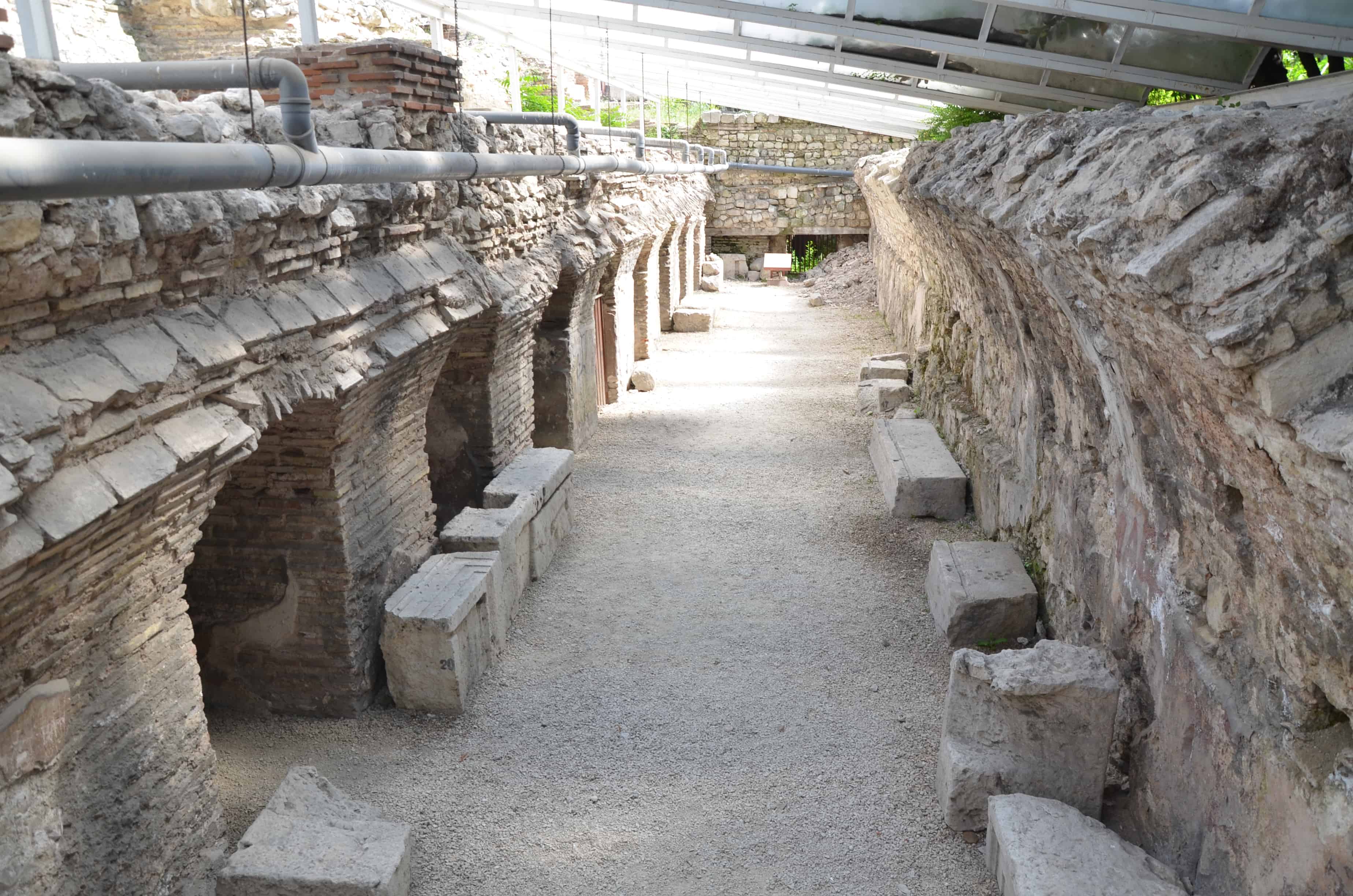 Latrine at the Roman baths in Varna, Bulgaria