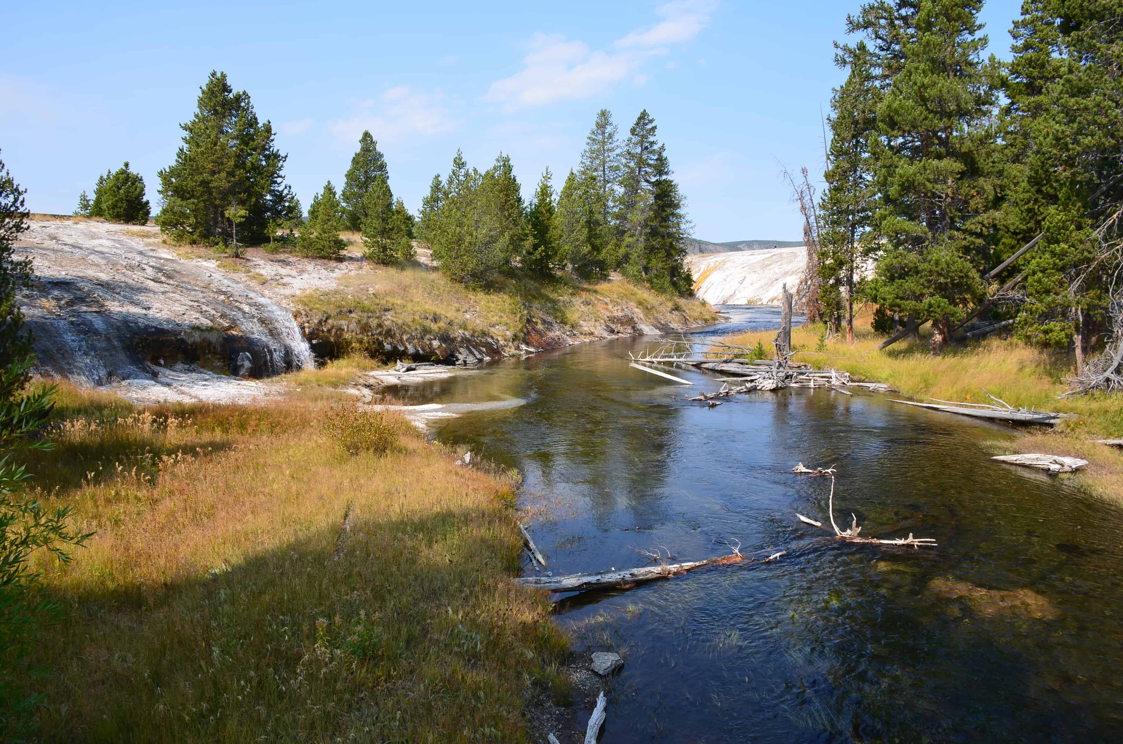Firehole River at the Upper Geyser Basin in Yellowstone National Park, Wyoming