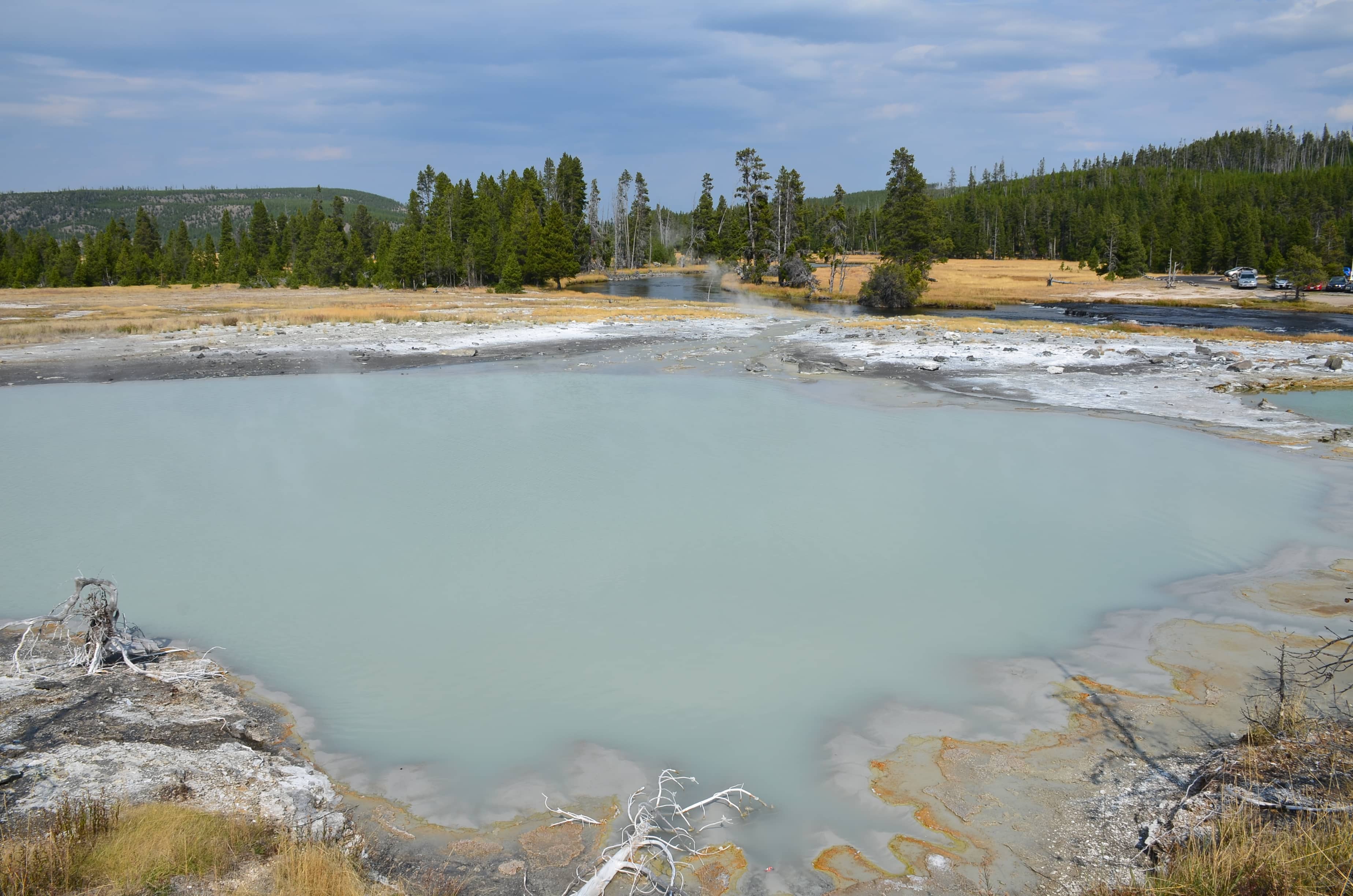 Black Diamond Pool at Biscuit Basin at the Upper Geyser Basin at Yellowstone National Park, Wyoming