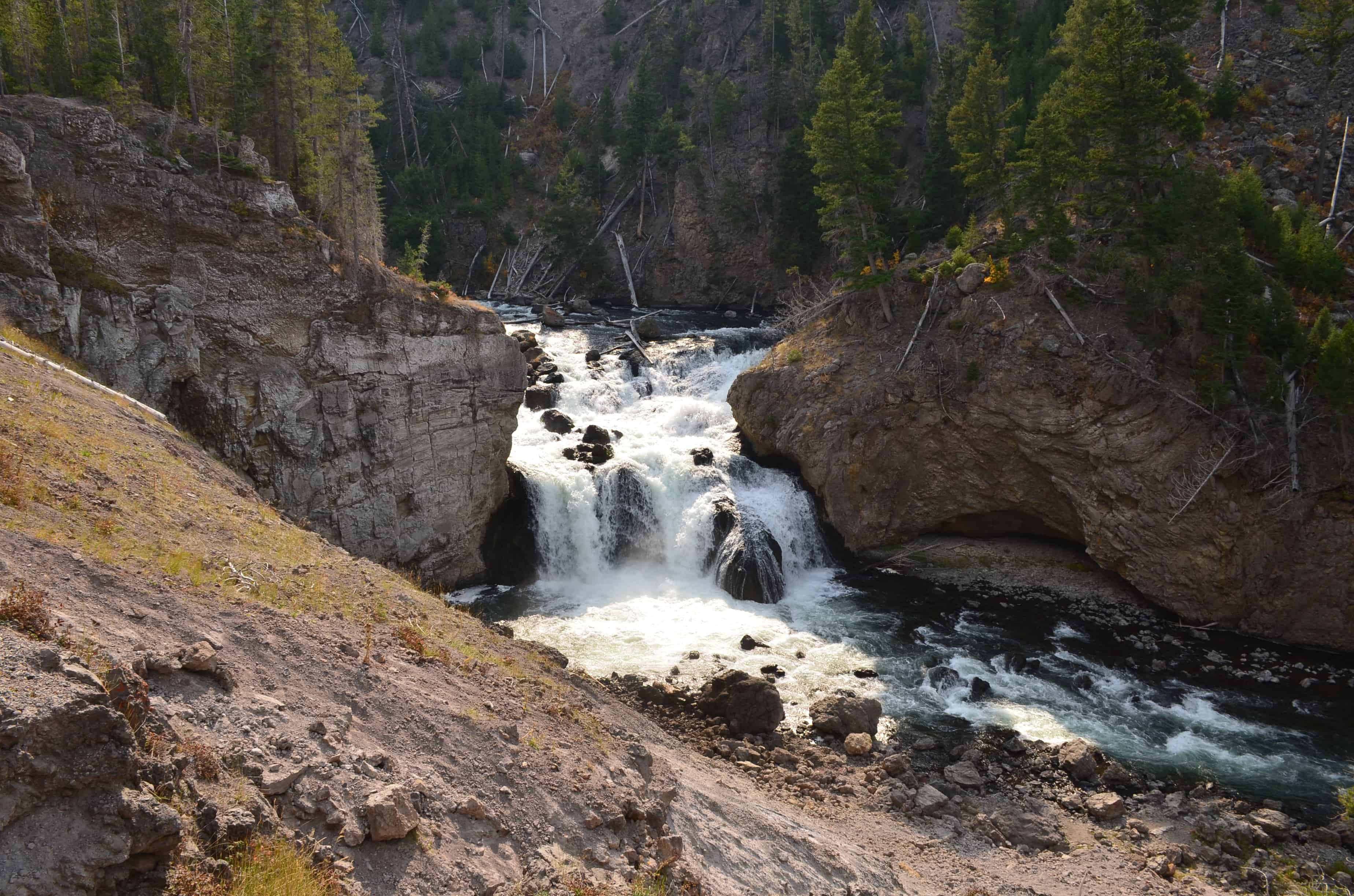 Firehole Falls at Firehole Canyon Drive in Yellowstone National Park, Wyoming