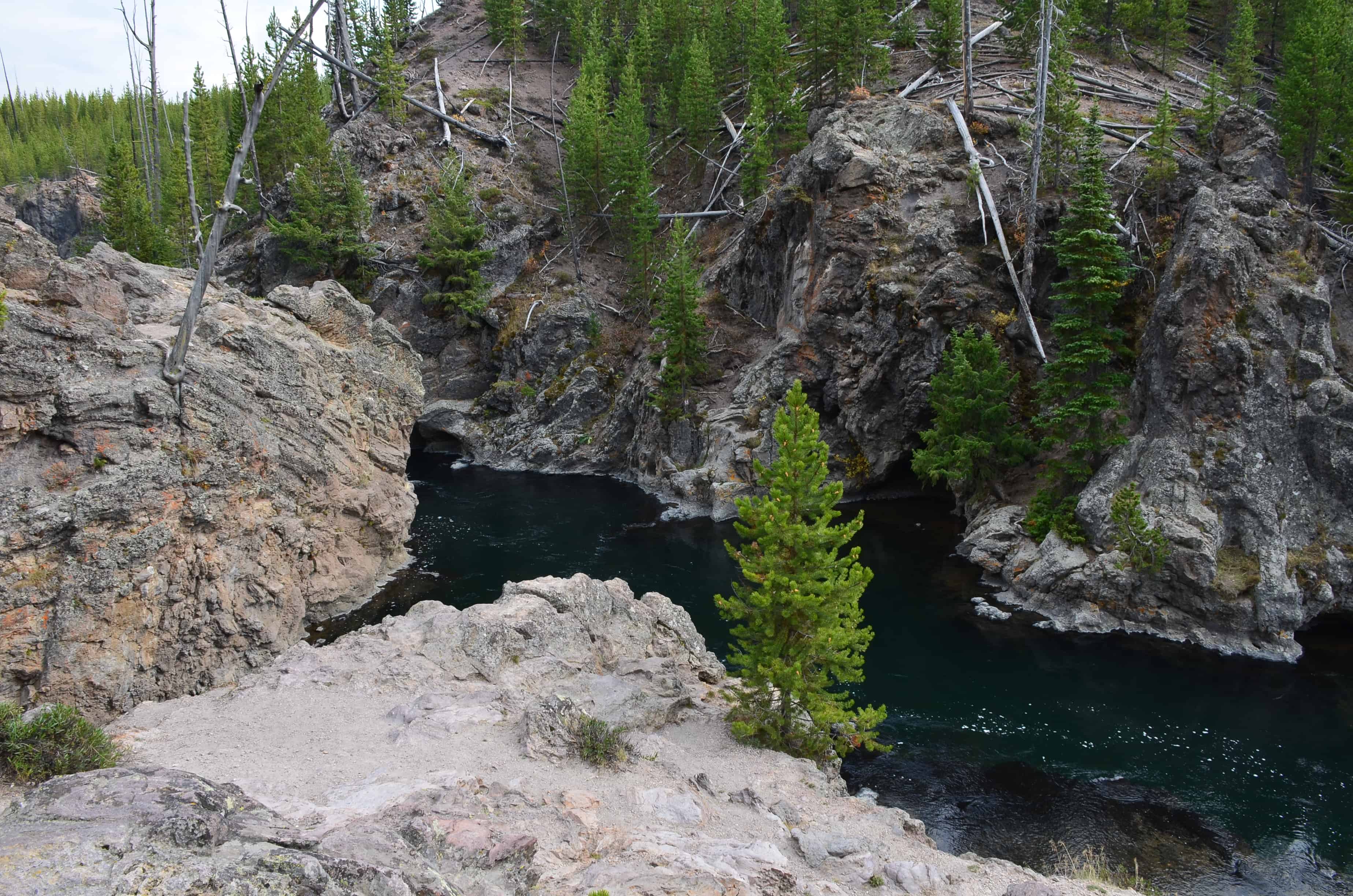 Float through the canyon here at Firehole Canyon Drive in Yellowstone National Park, Wyoming