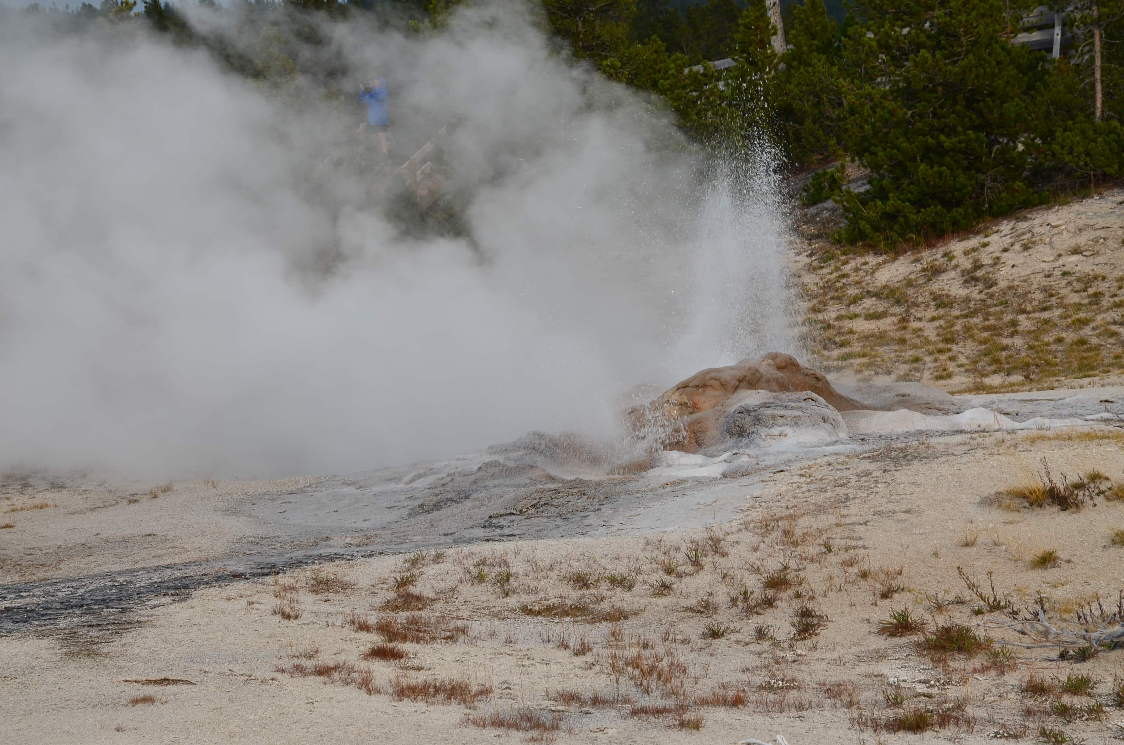 Jet Geyser at the Lower Geyser Basin in Yellowstone National Park, Wyoming