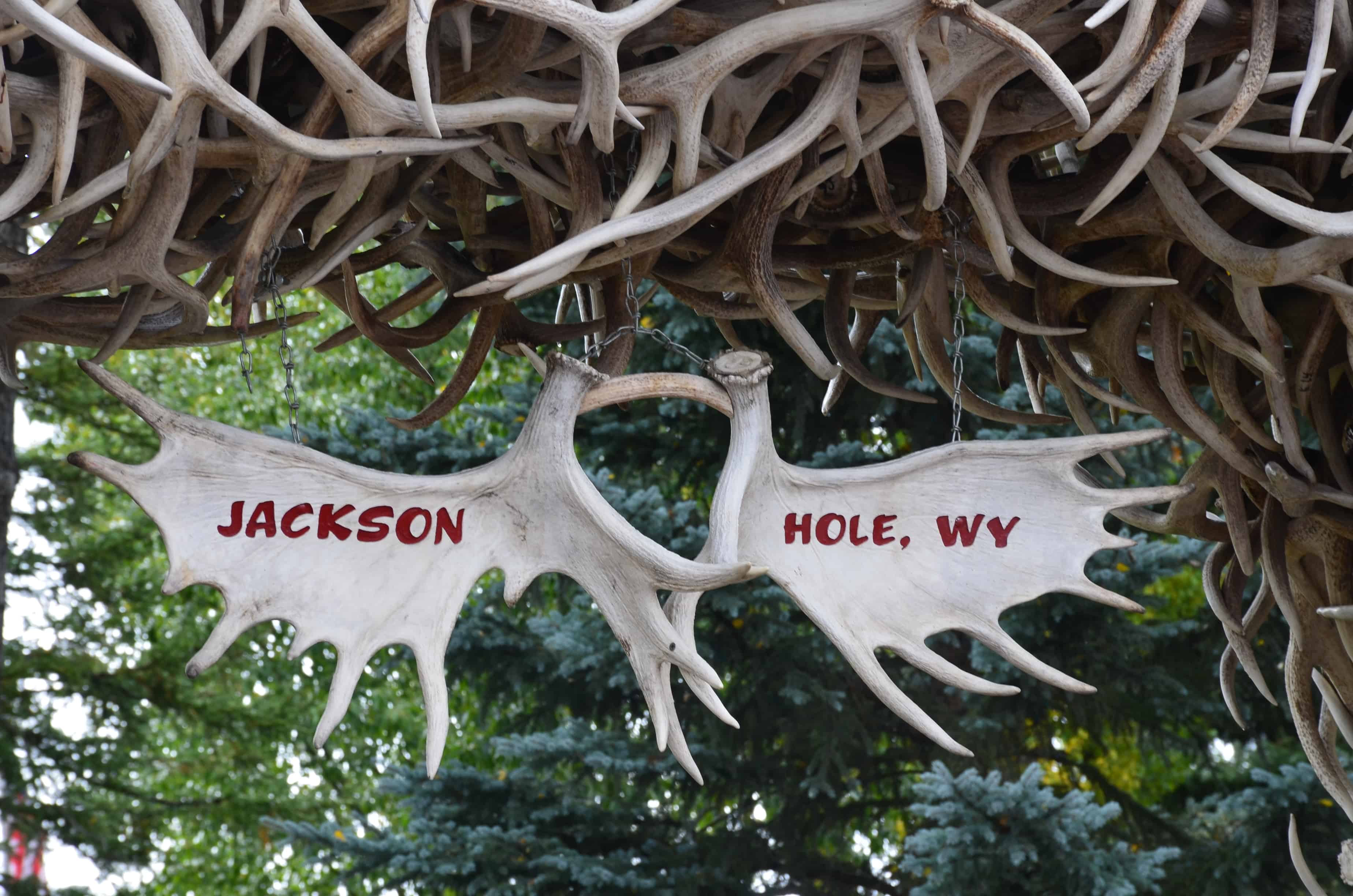 Elk antler arch in Jackson, Wyoming