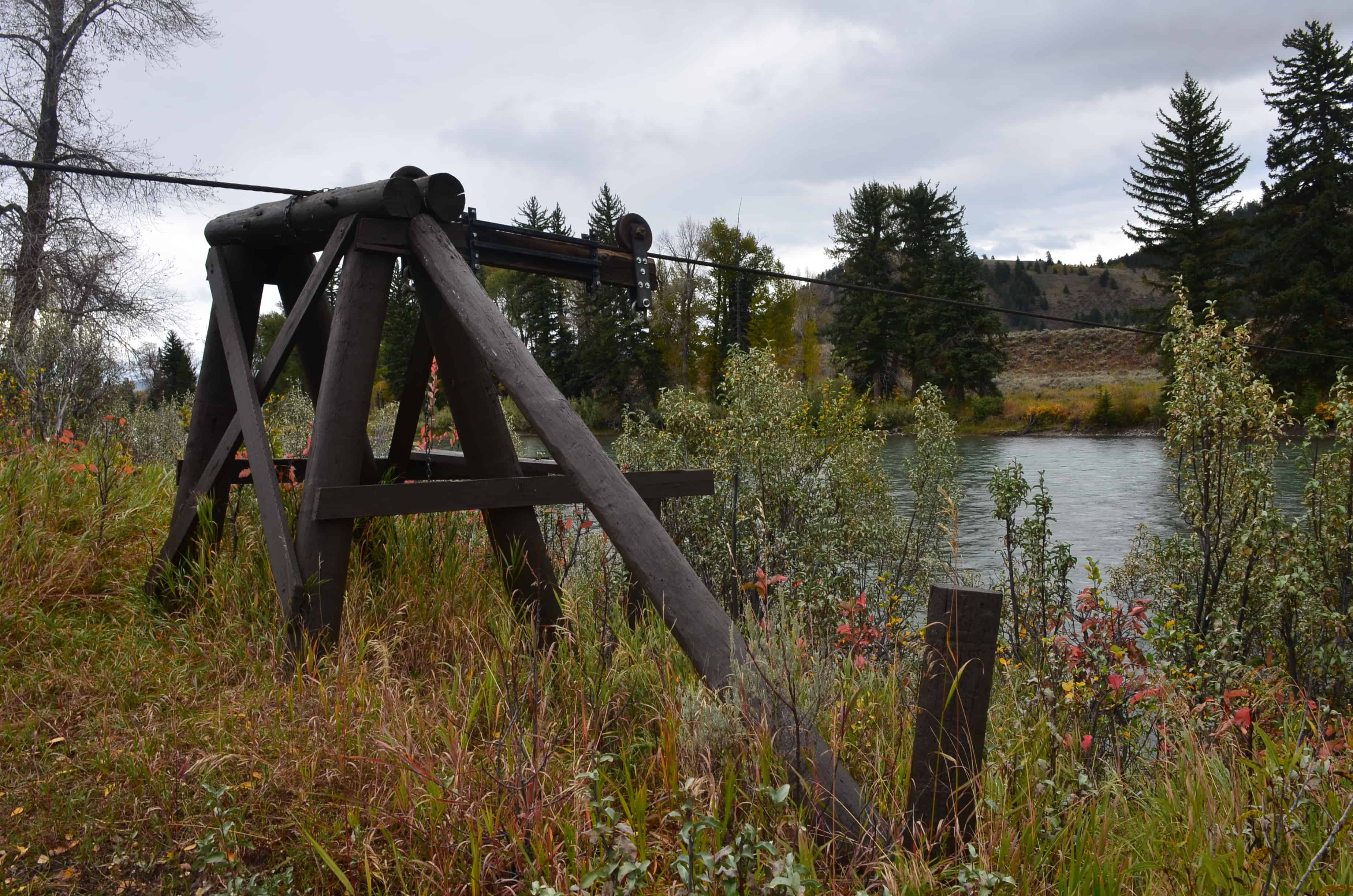 Cable works for Menor's Ferry at Menor's Ferry Historic District in Grand Teton National Park, Wyoming