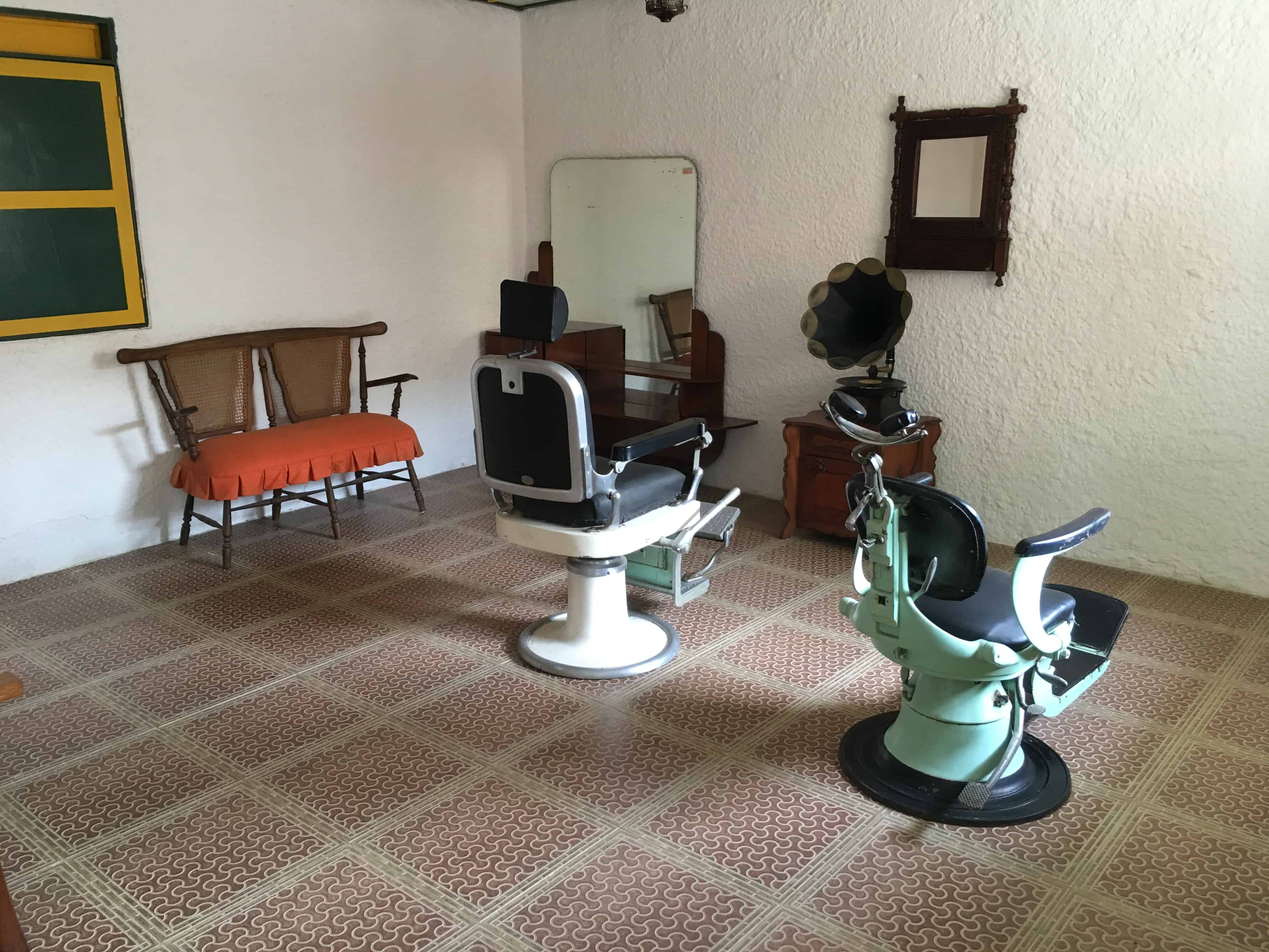 Barber shop at Old Pereira at Parque Consotá in Galicia, Risaralda, Colombia