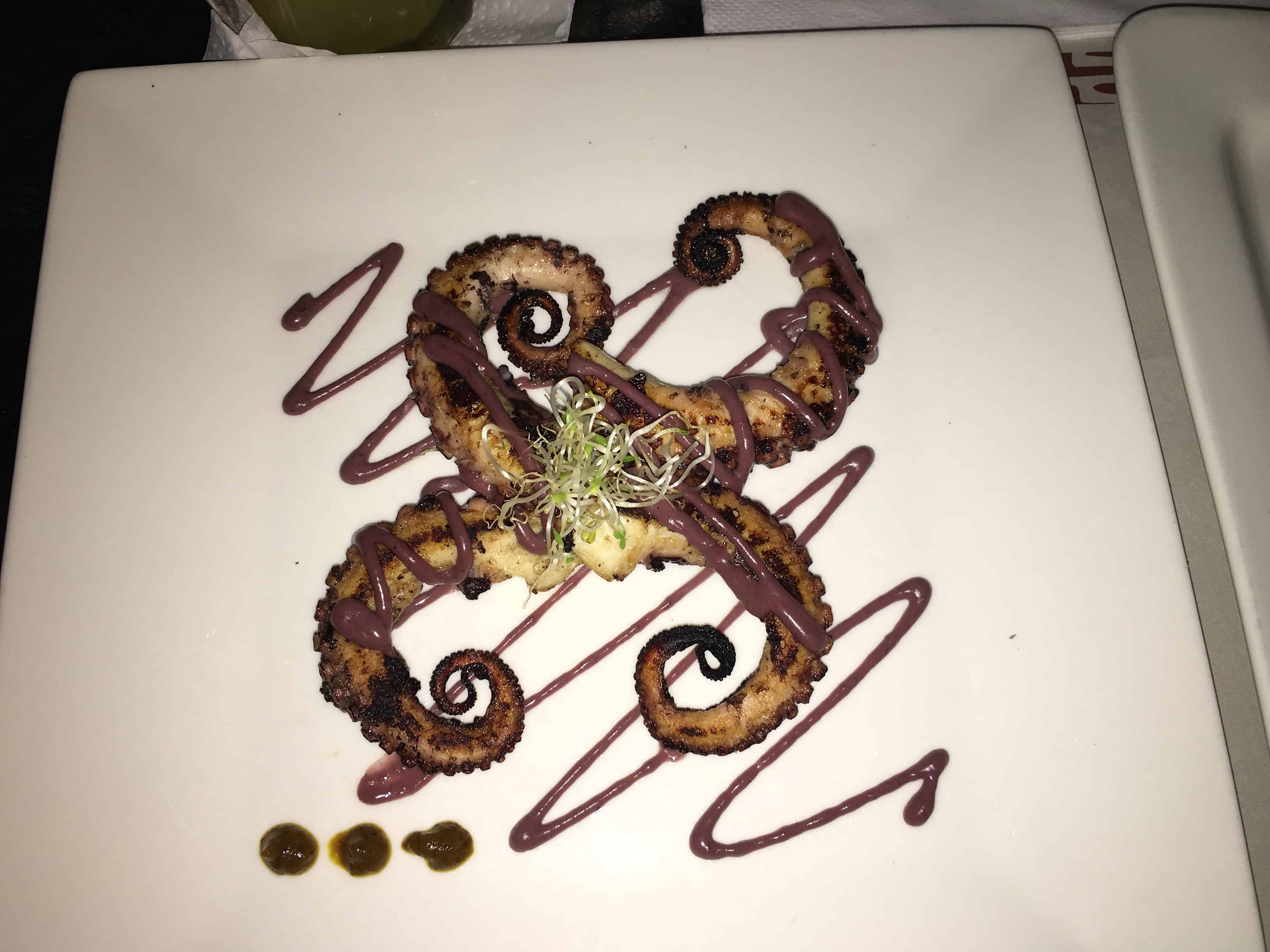 Grilled octopus at Terra Inca in Popayán, Cauca, Colombia