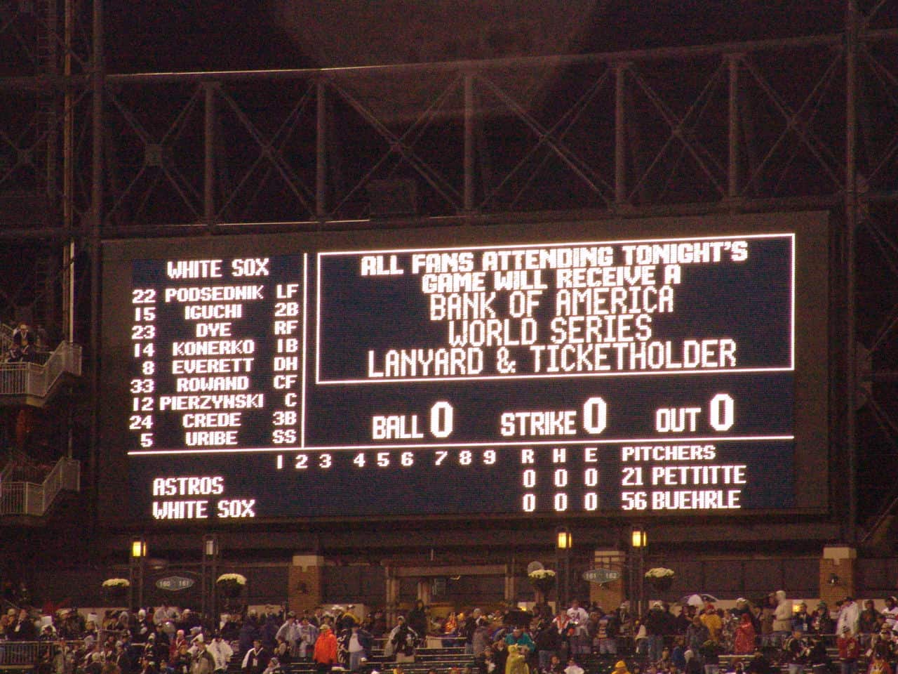 Game 2 of the 2005 World Series at US Cellular Field in Chicago, Illinois