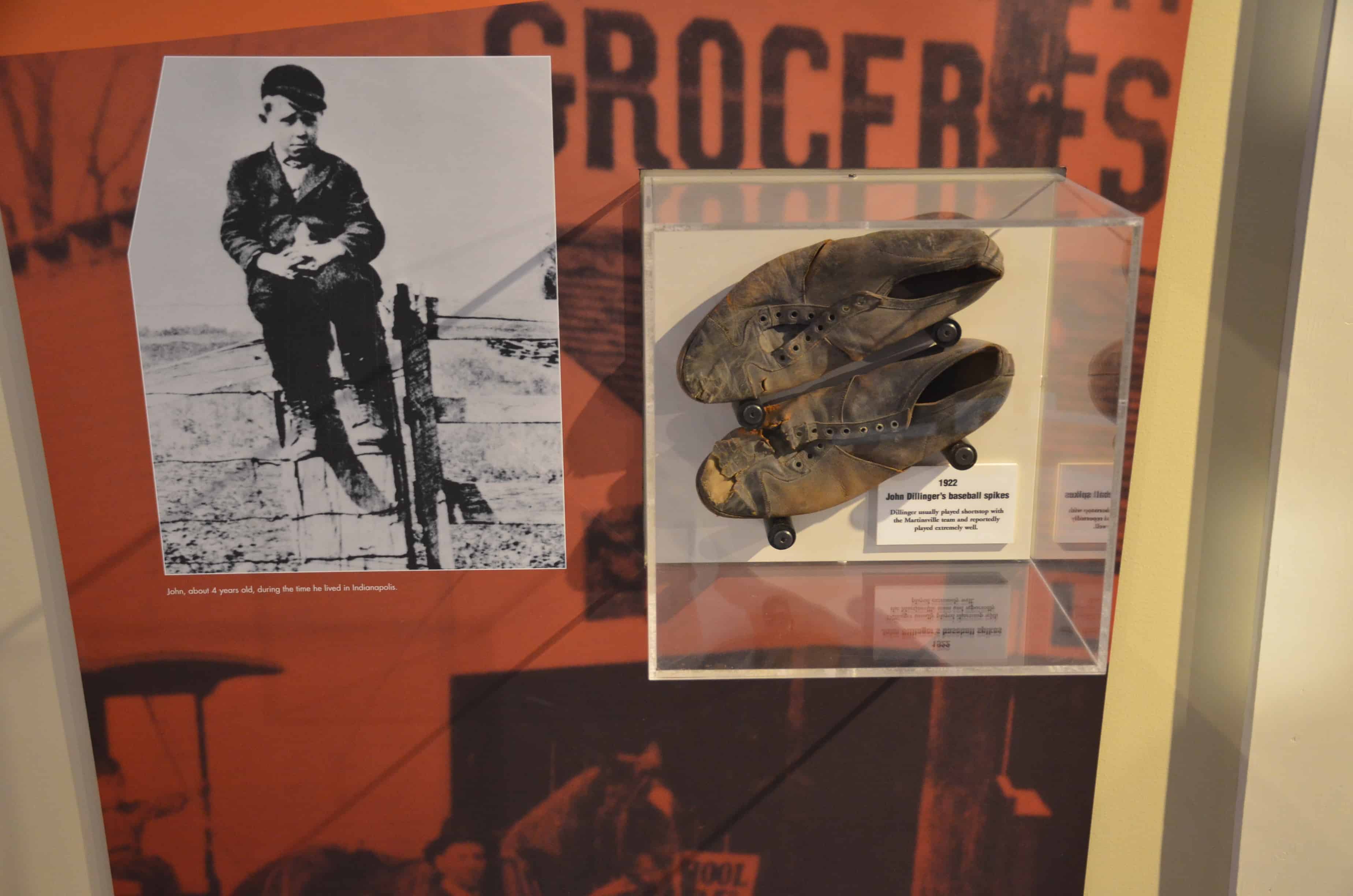 John Dillinger's childhood baseball cleats at the John Dillinger Museum in Crown Point, Indiana