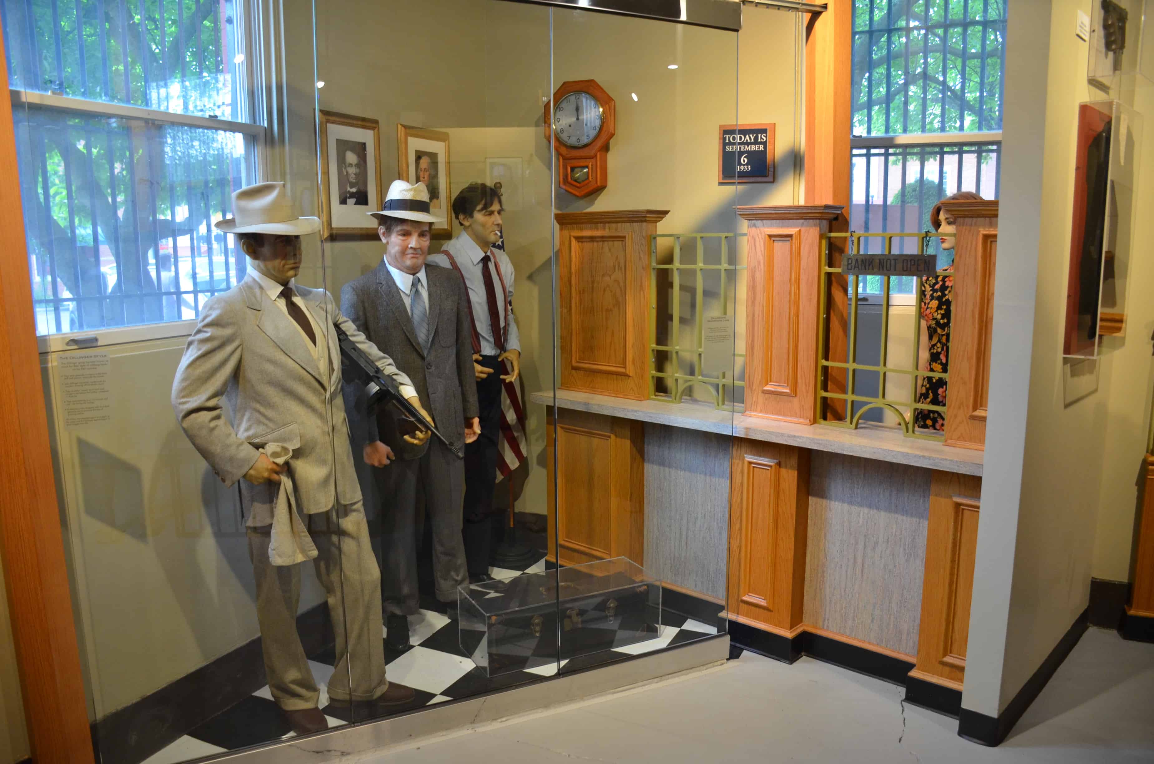 Bank robbers at the John Dillinger Museum in Crown Point, Indiana