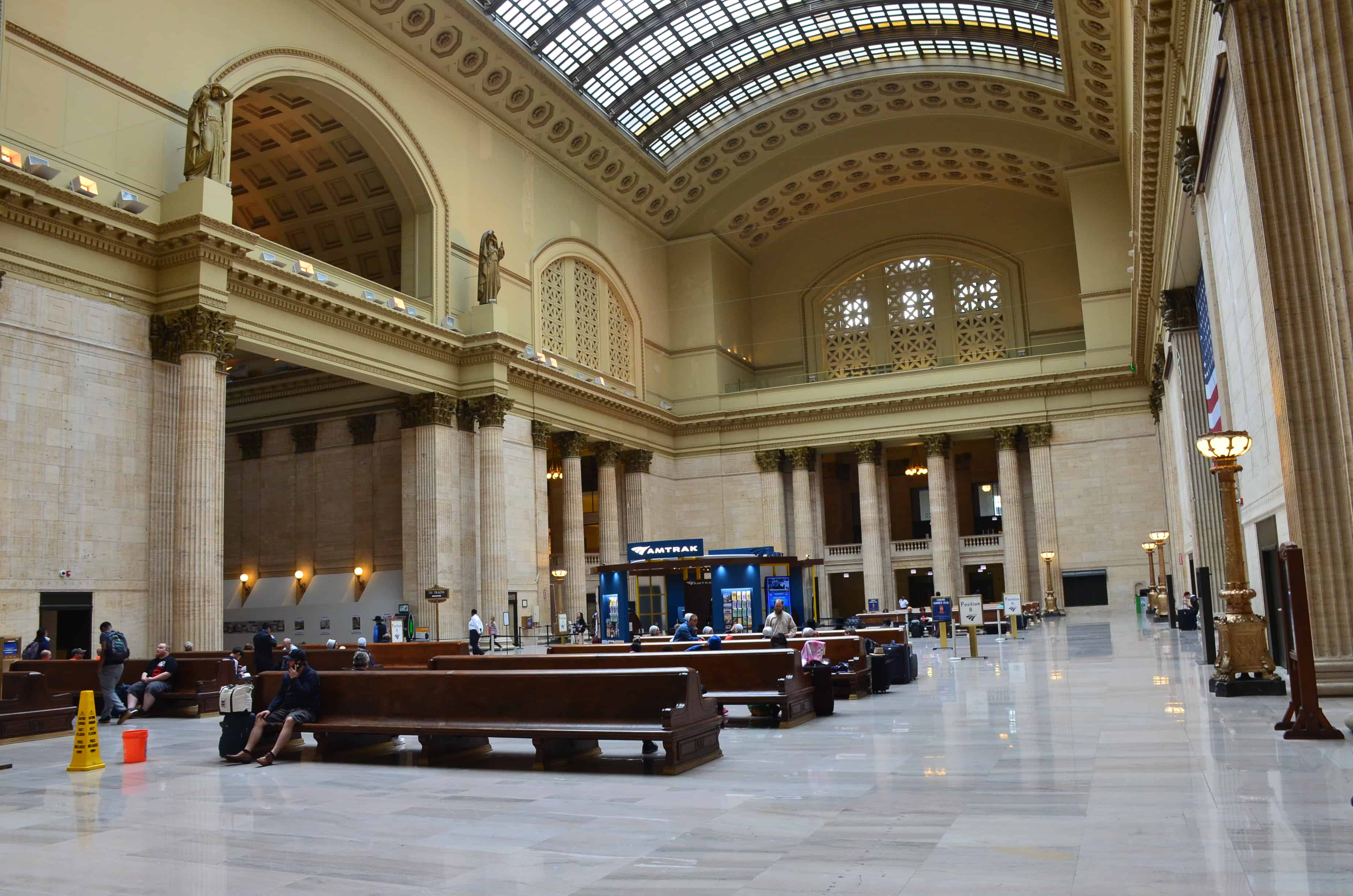 Great Hall at Union Station in West Loop, Chicago, Illinois