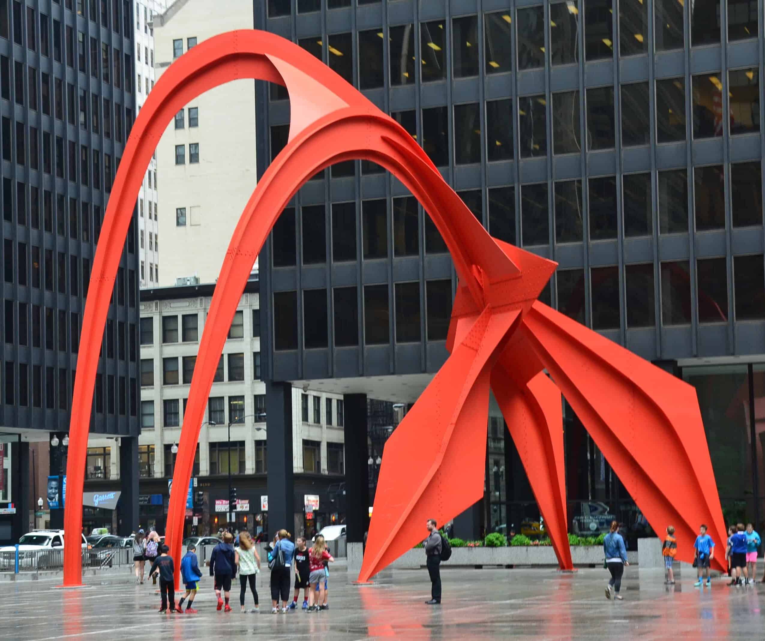 Flamingo by Alexander Calder at Federal Plaza in Chicago, Illinois