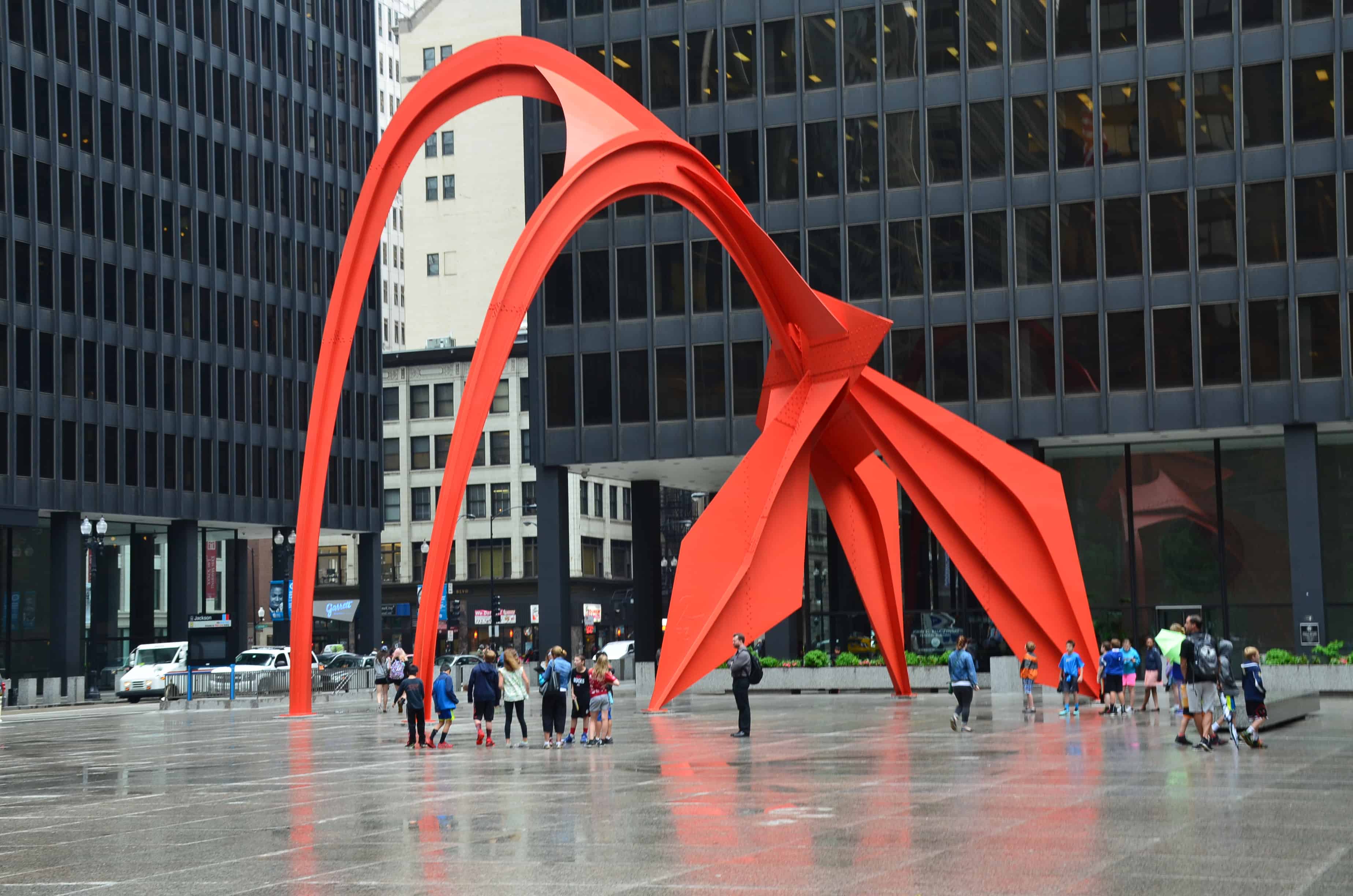 Flamingo by Alexander Calder at Federal Plaza in Chicago, Illinois