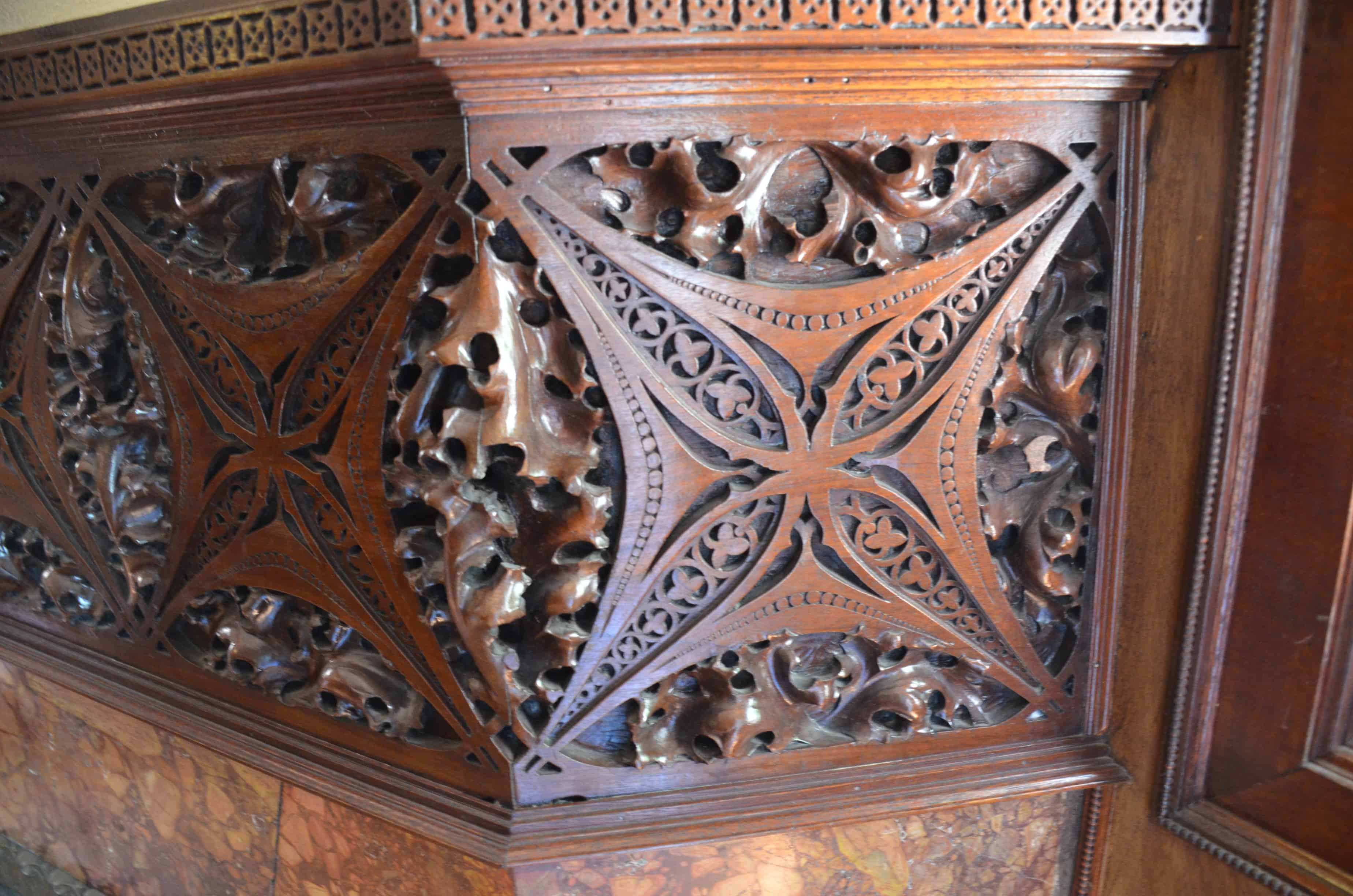 Woodwork on the dining room fireplace of the Charnley-Persky House in Chicago, Illinois