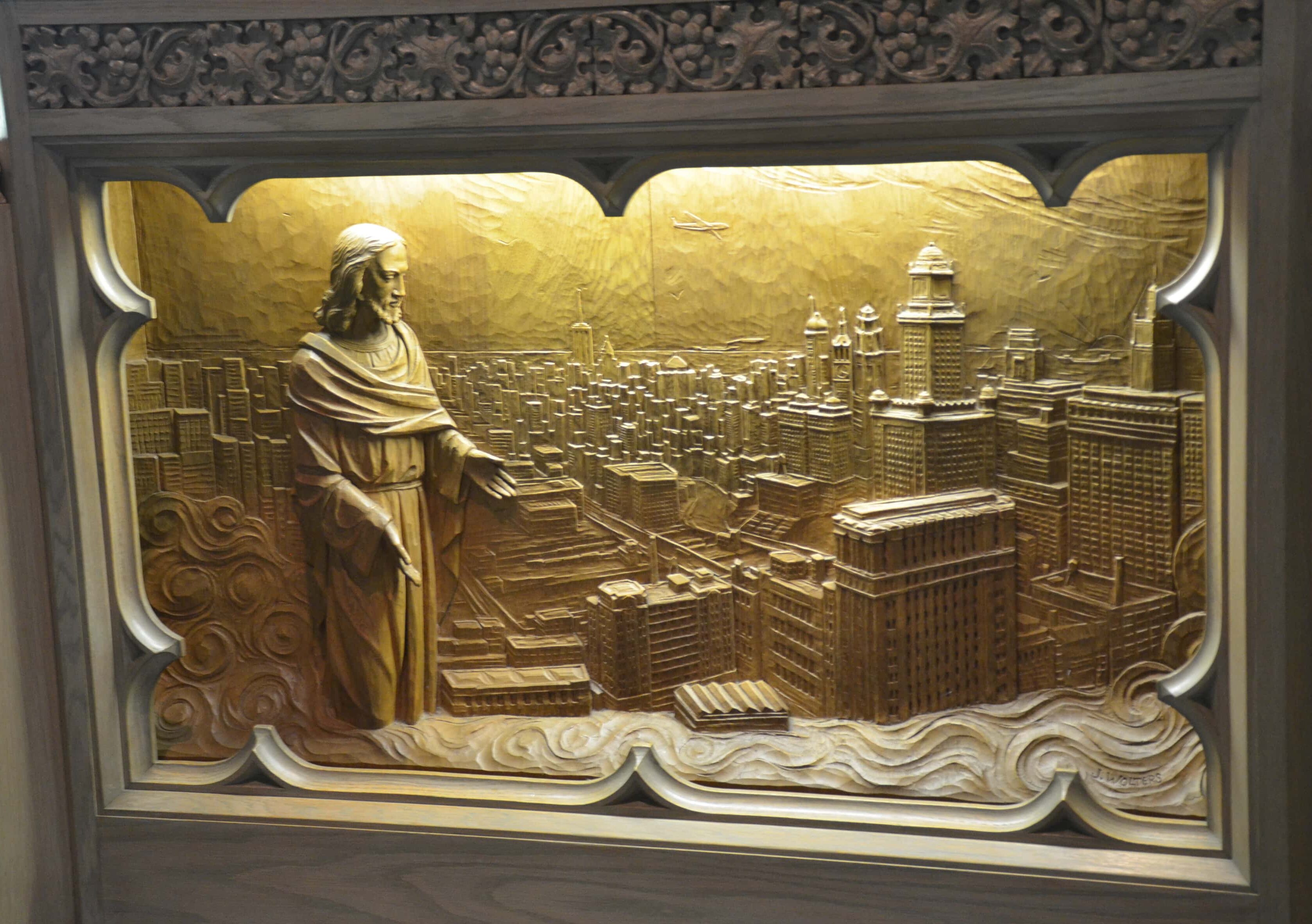 Christ weeping over Chicago in the Chapel in the Sky at the Chicago Temple in Chicago, Illinois