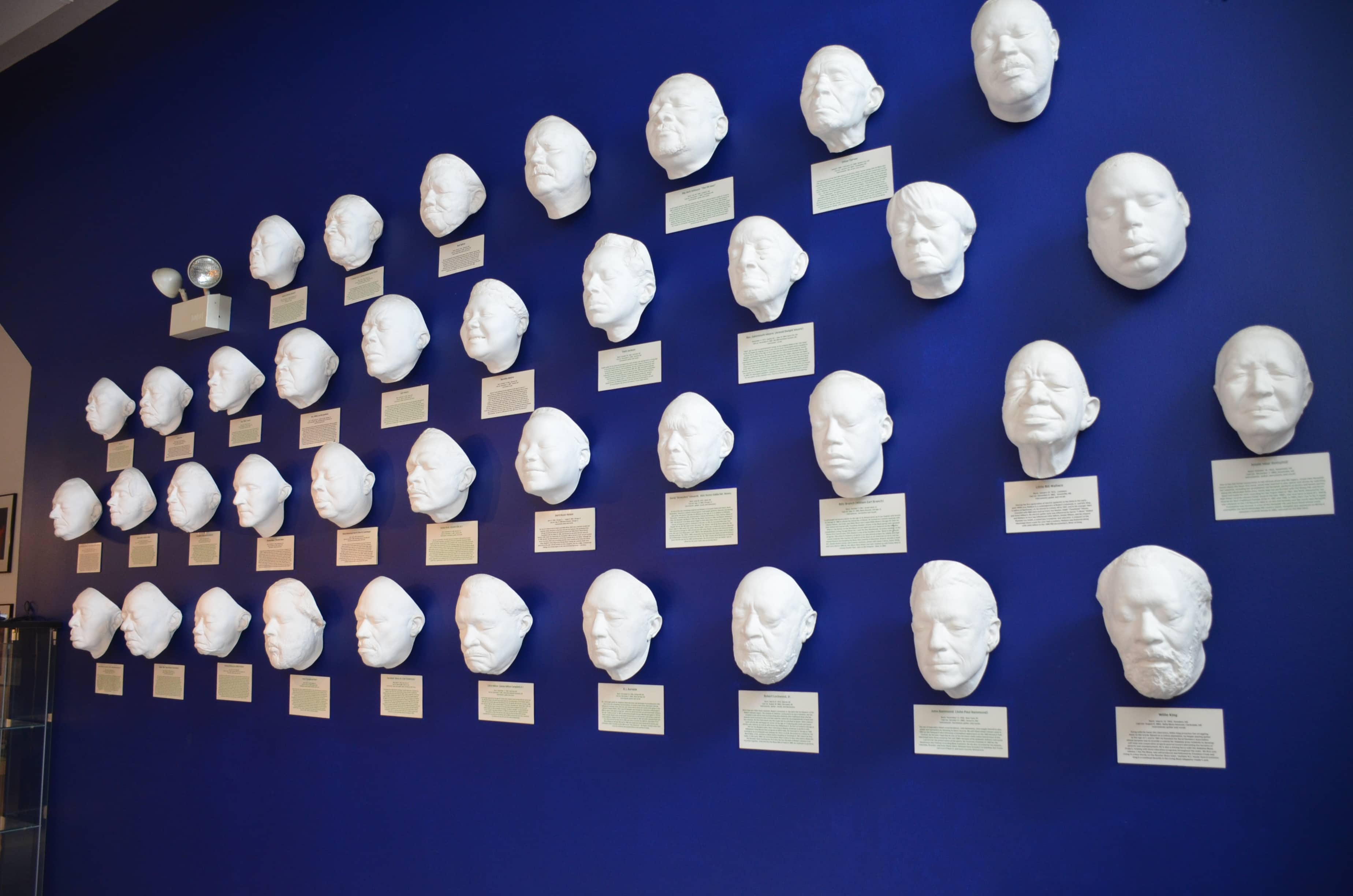 Life masks at Chess Records building (Willie Dixon's Blues Heaven) in Chicago, Illinois