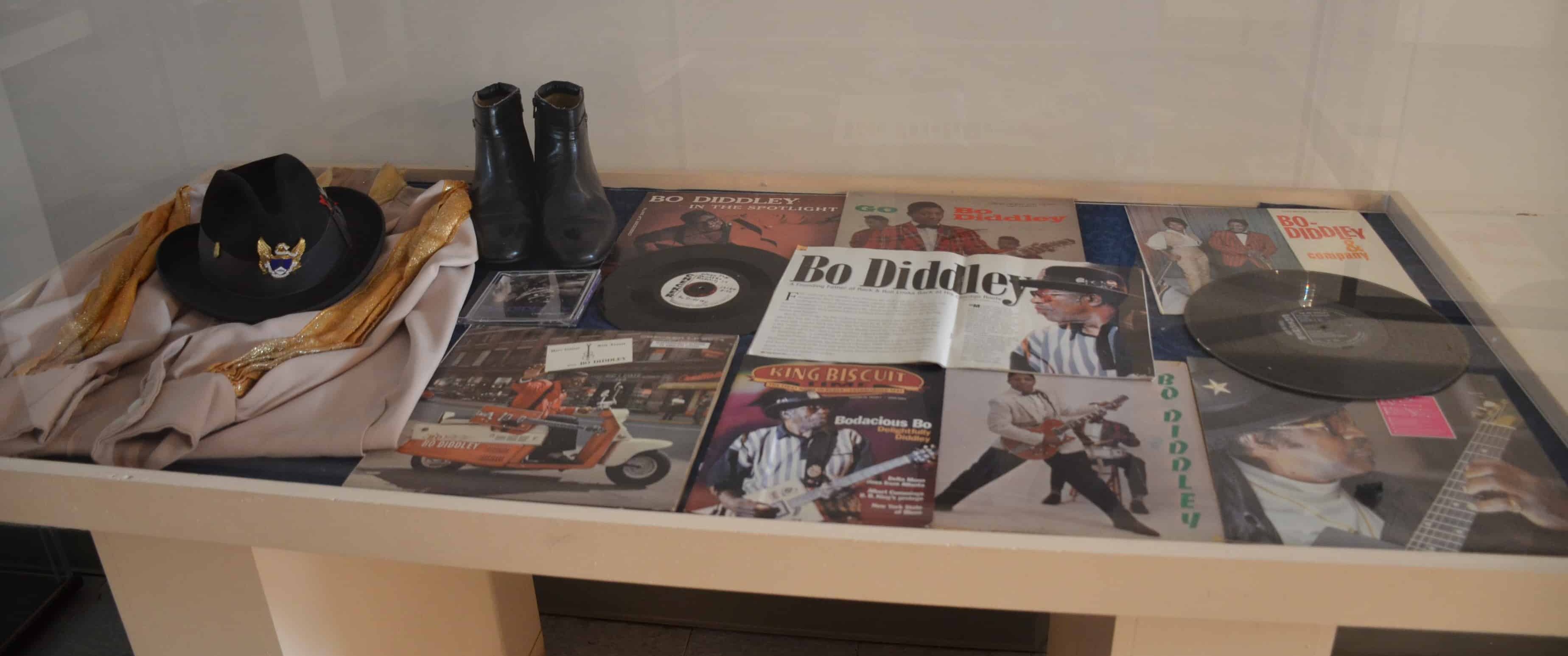 Bo Diddley memorabilia at Chess Records building (Willie Dixon's Blues Heaven) in Chicago, Illinois