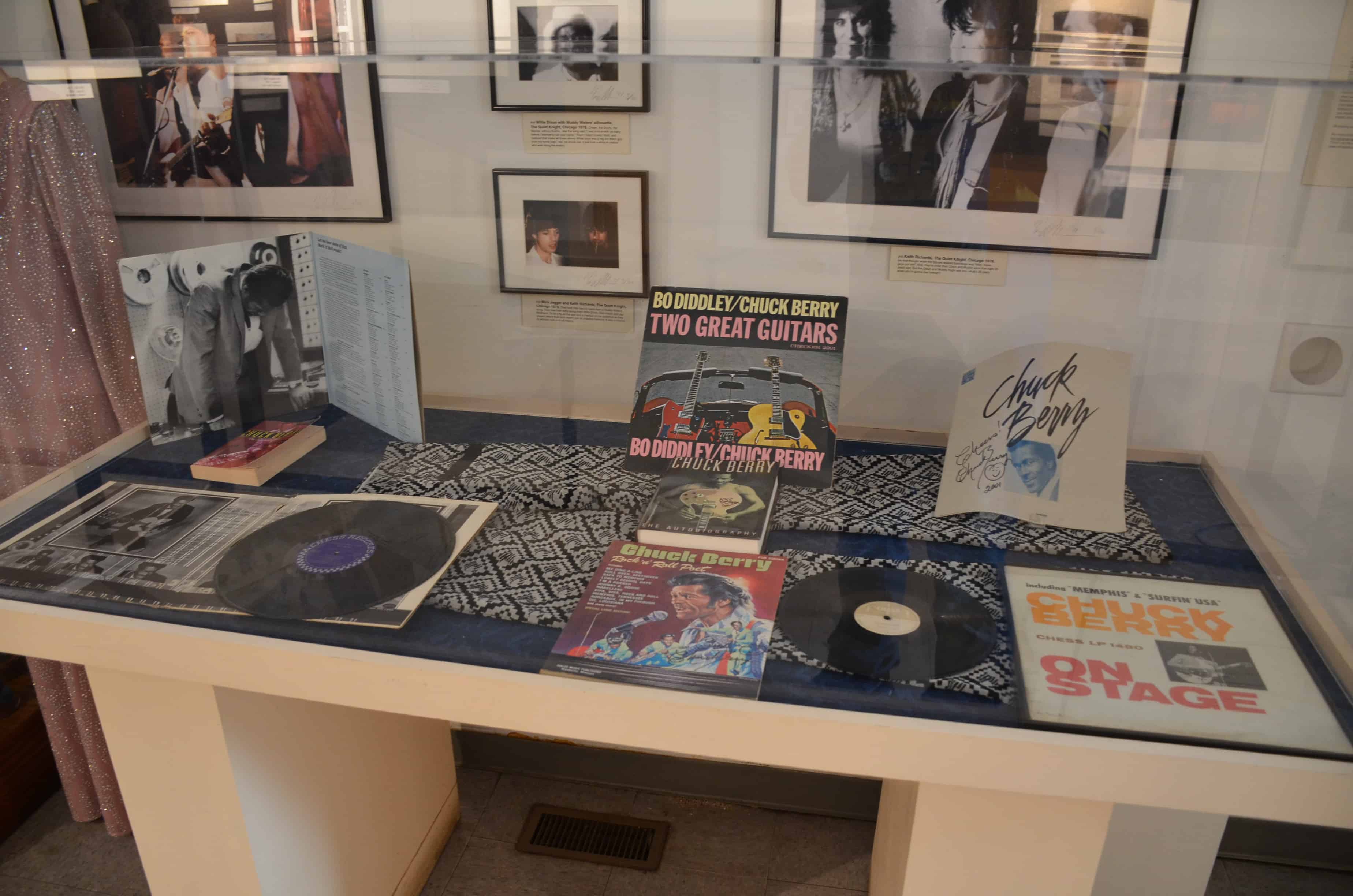 Chuck Berry memorabilia at Chess Records building (Willie Dixon's Blues Heaven) in Chicago, Illinois