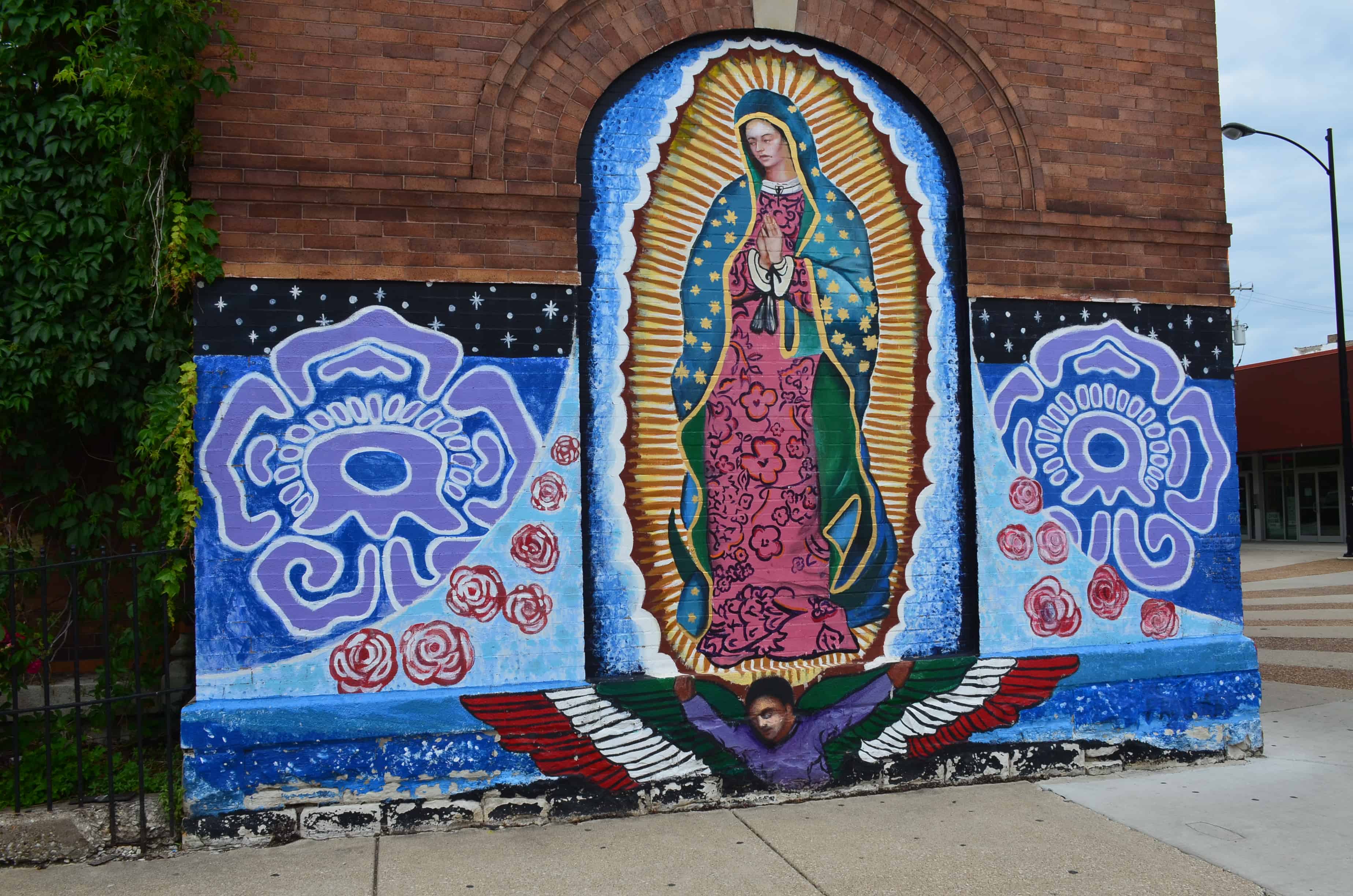 Mural on St. Vitus Catholic Church in Pilsen, Chicago, Illinois