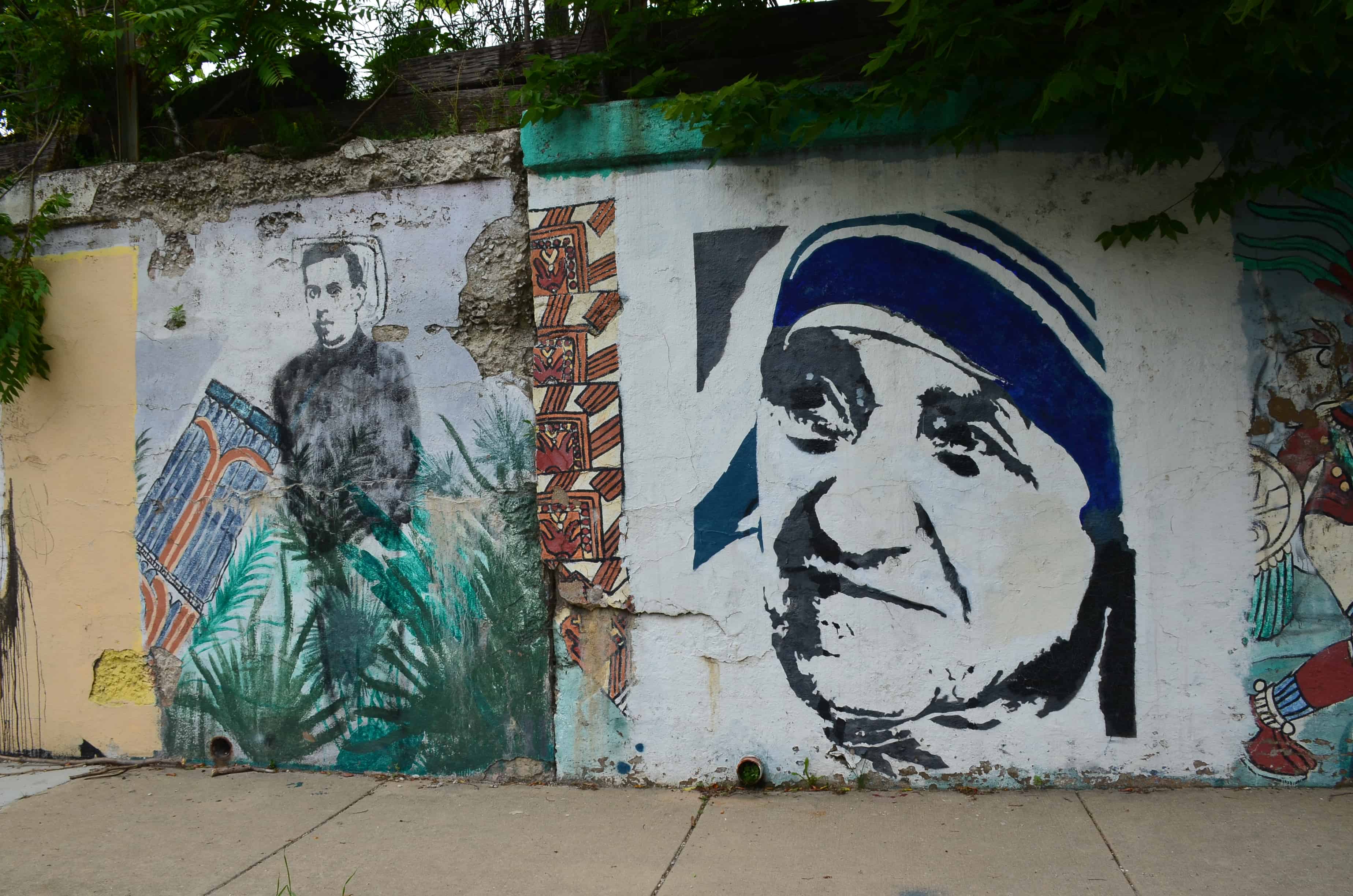 Mother Teresa mural between Allport and Blue Island