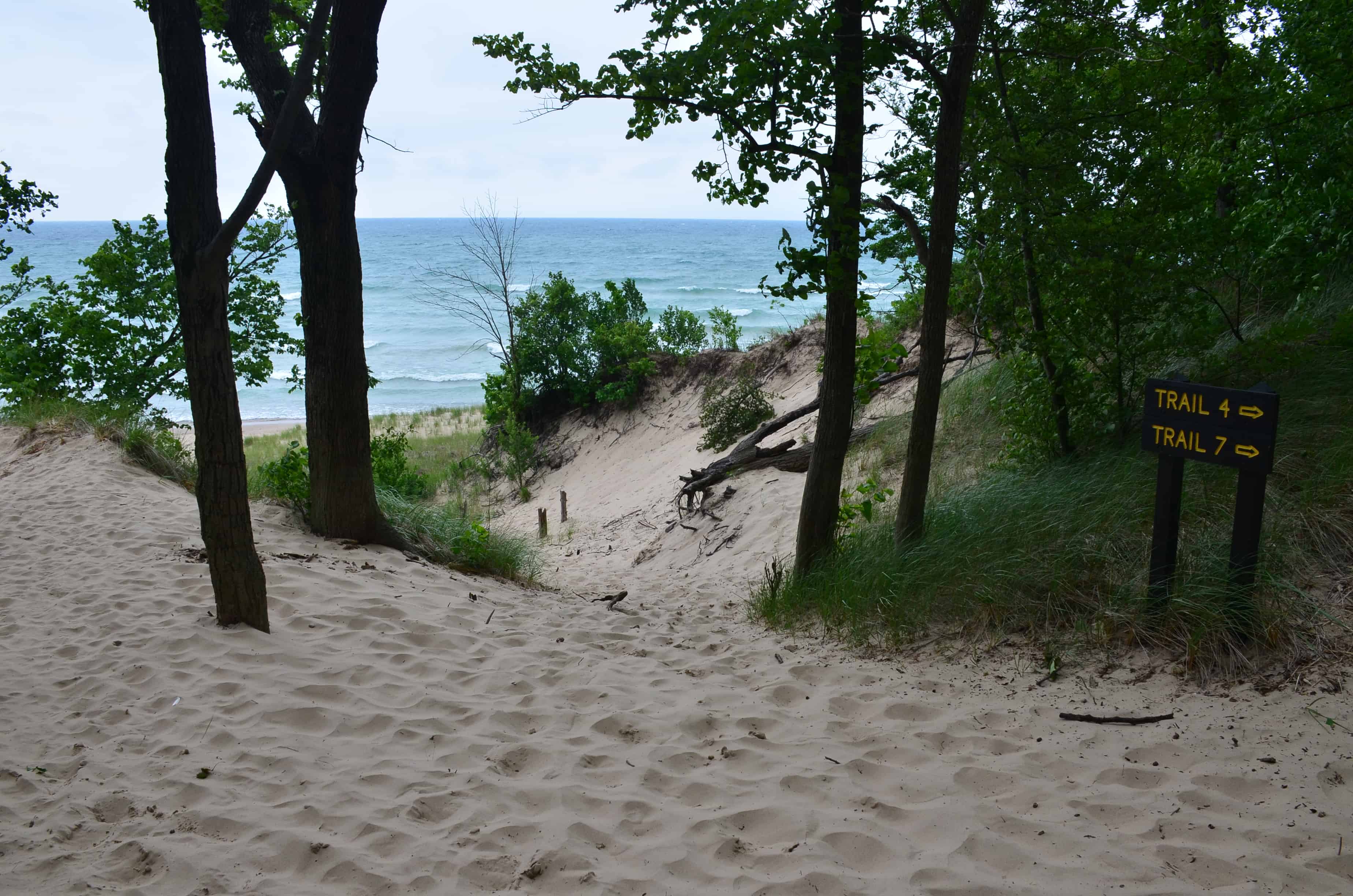 The beach at Trails #7 and #4 at Indiana Dunes State Park