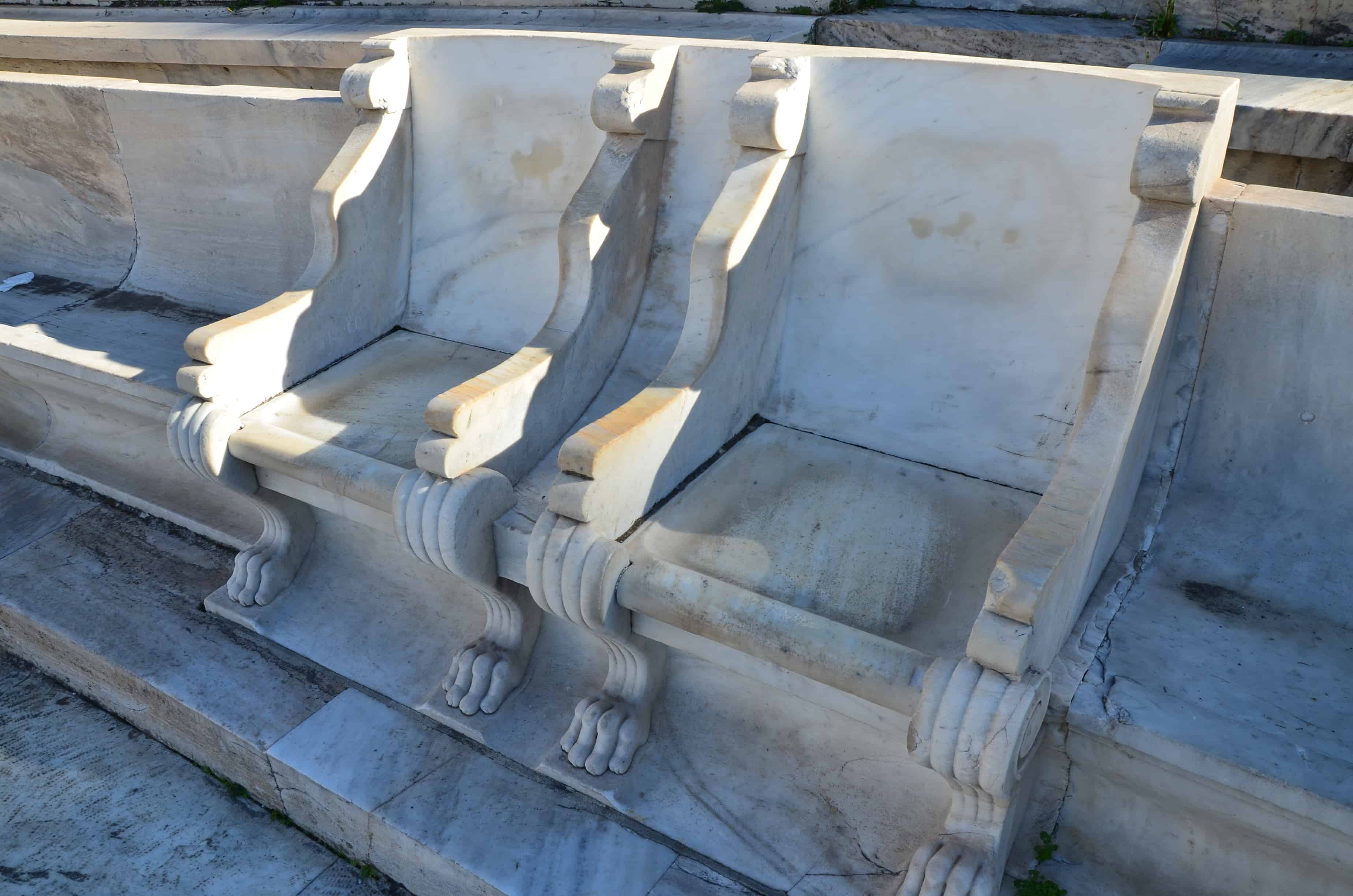 Royal boxes at Panathenaic Stadium in Athens, Greece